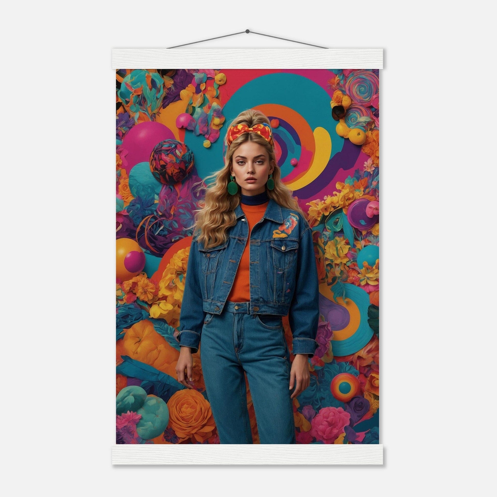 Premium Matte Paper Poster with Hanger - Minimalistische Kunstpräsentation mit Holzhänger Print Material Modern Masterpieces 28x43 cm / XL (11x17″) White wall hanger 