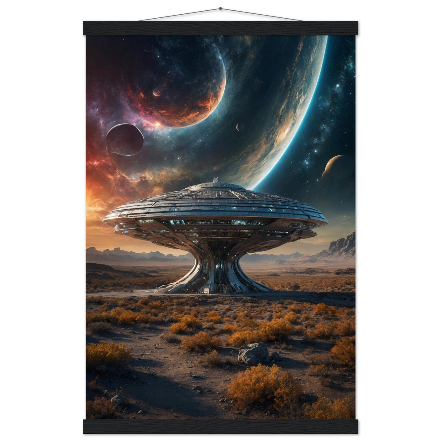 Premium Matte Paper Poster with Hanger - Minimalistische Kunstpräsentation mit Holzhänger Print Material Modern Masterpieces 40x60 cm / 16x24″ Black wall hanger 