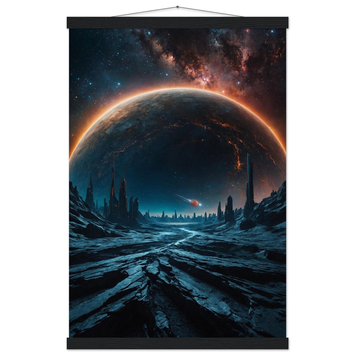Premium Matte Paper Poster with Hanger - Minimalistische Kunstpräsentation mit Holzhänger Print Material Modern Masterpieces 40x60 cm / 16x24″ Black wall hanger 