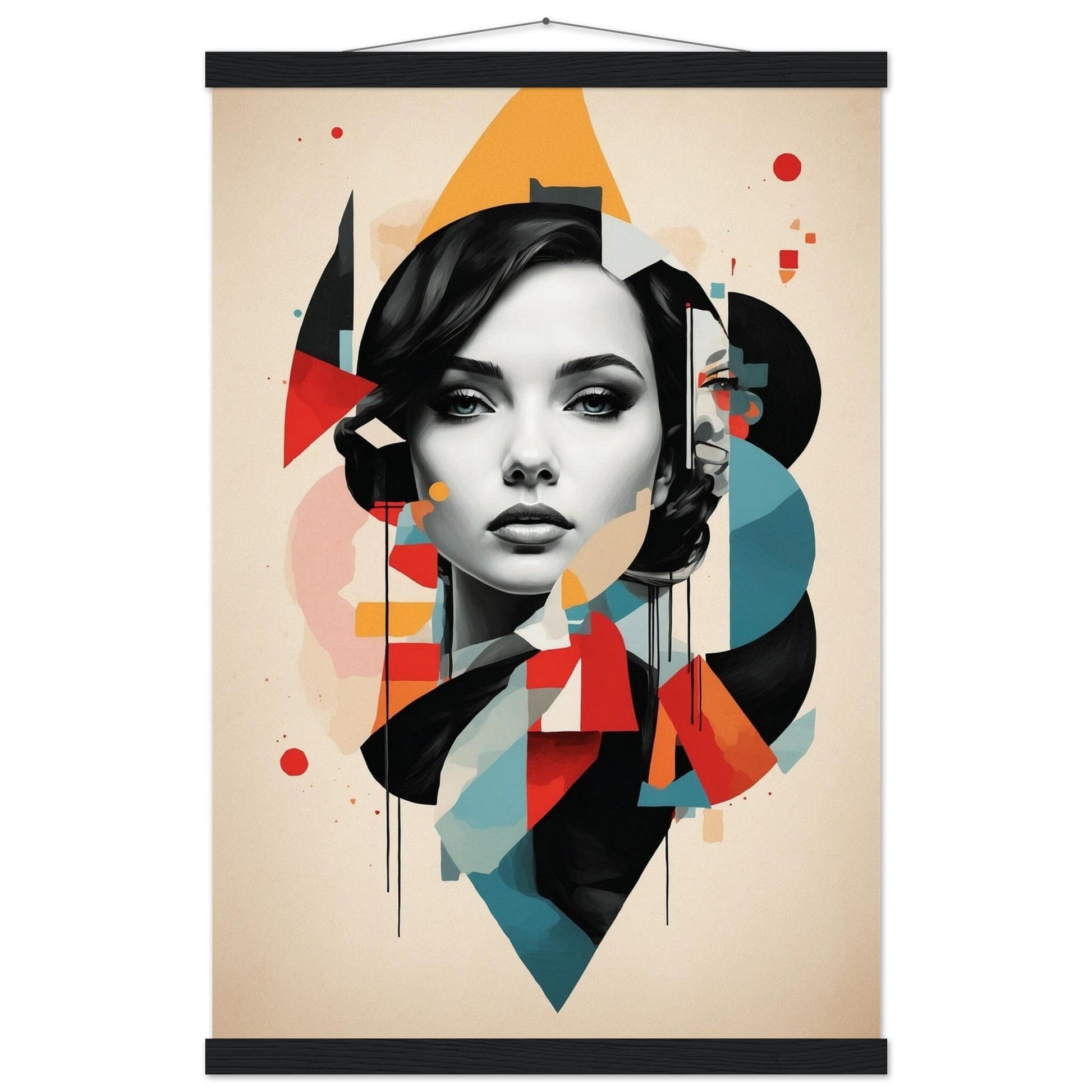 Premium Matte Paper Poster with Hanger - Minimalistische Kunstpräsentation mit Holzhänger Print Material Modern Masterpieces 40x60 cm / 16x24″ Black wall hanger 