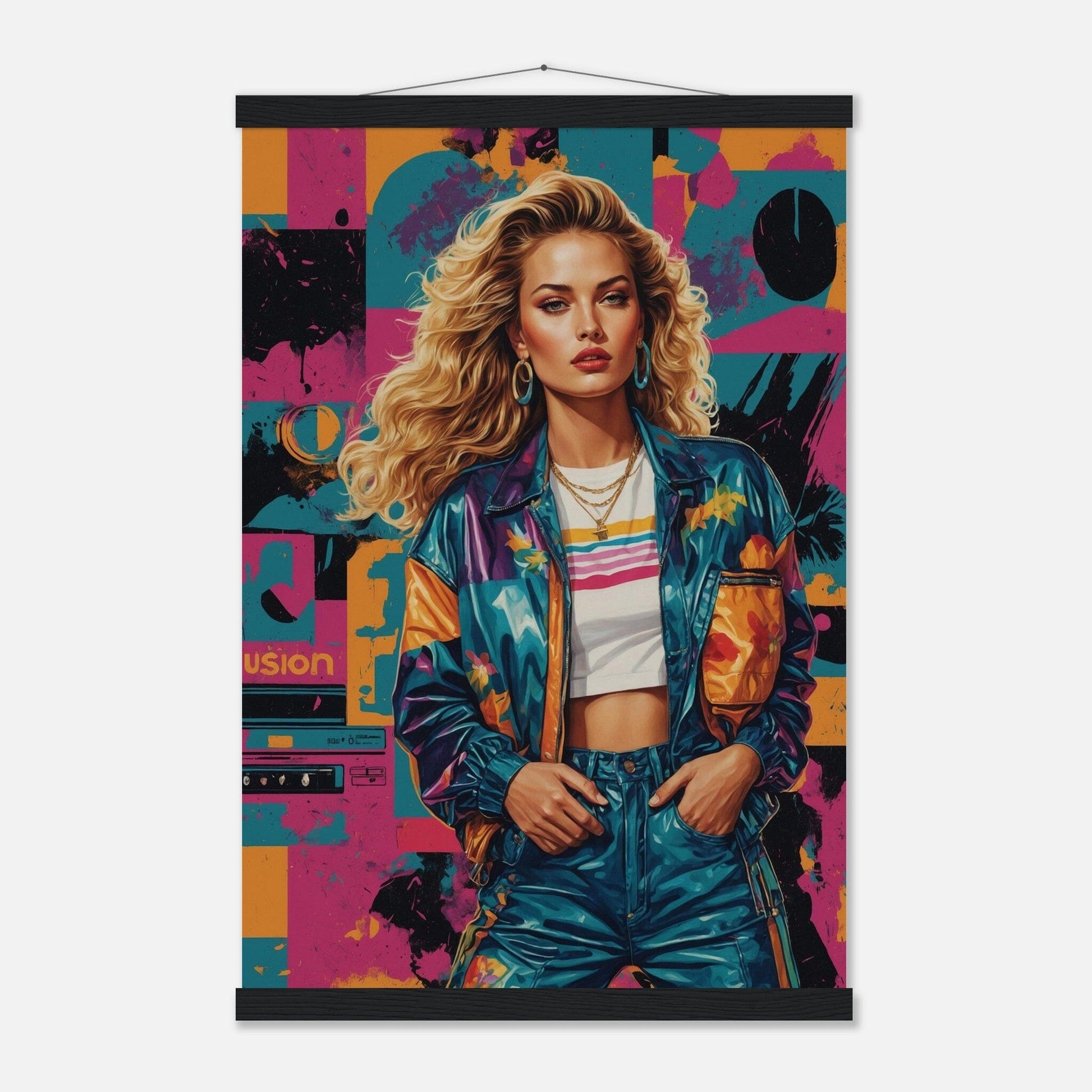 Premium Matte Paper Poster with Hanger - Minimalistische Kunstpräsentation mit Holzhänger Print Material Modern Masterpieces 40x60 cm / 16x24″ Black wall hanger 
