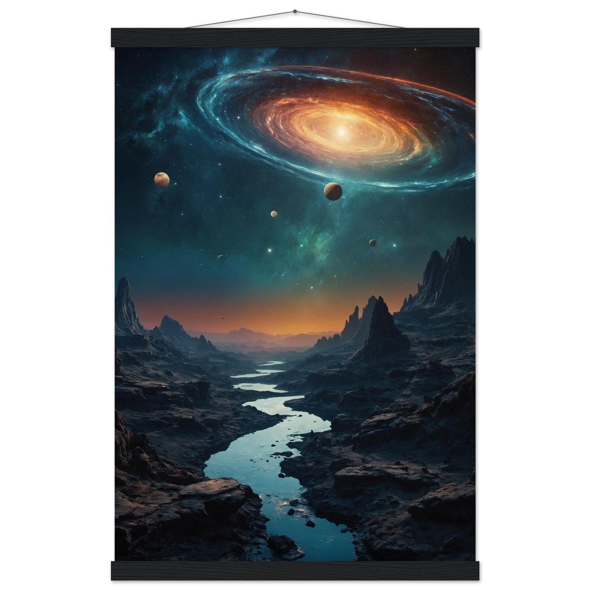 Premium Matte Paper Poster with Hanger - Minimalistische Kunstpräsentation mit Holzhänger Print Material Modern Masterpieces 40x60 cm / 16x24″ Black wall hanger 