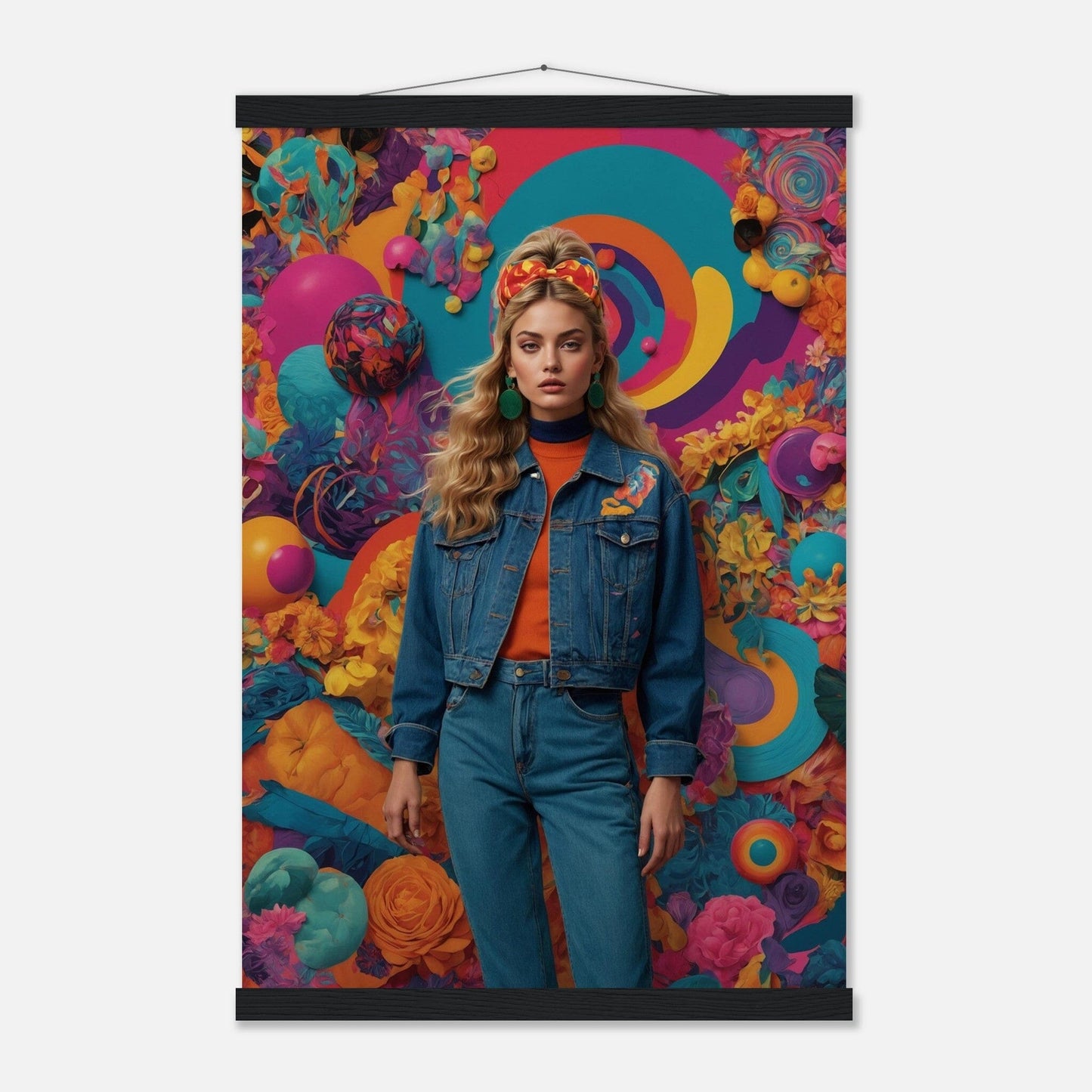 Premium Matte Paper Poster with Hanger - Minimalistische Kunstpräsentation mit Holzhänger Print Material Modern Masterpieces 40x60 cm / 16x24″ Black wall hanger 