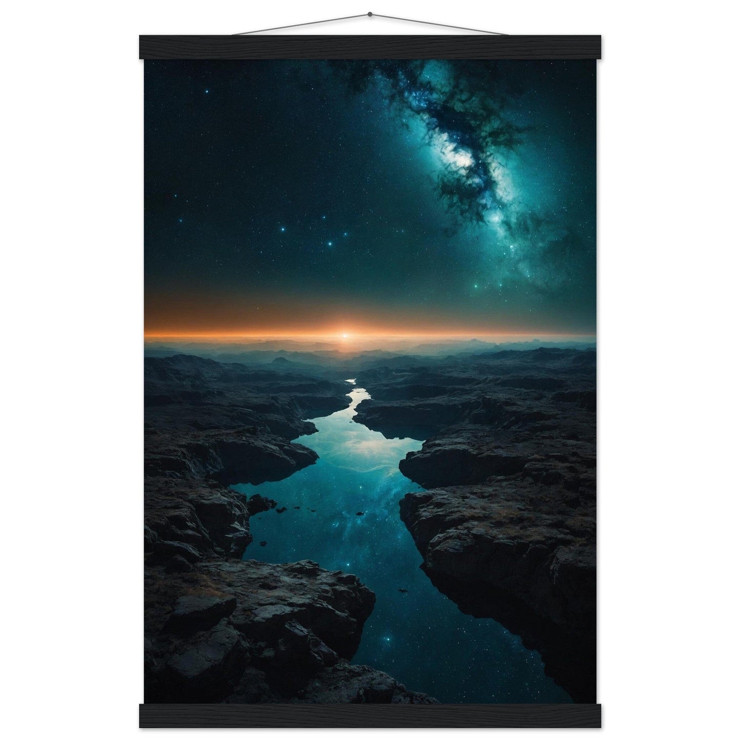 Premium Matte Paper Poster with Hanger - Minimalistische Kunstpräsentation mit Holzhänger Print Material Modern Masterpieces 40x60 cm / 16x24″ Black wall hanger 