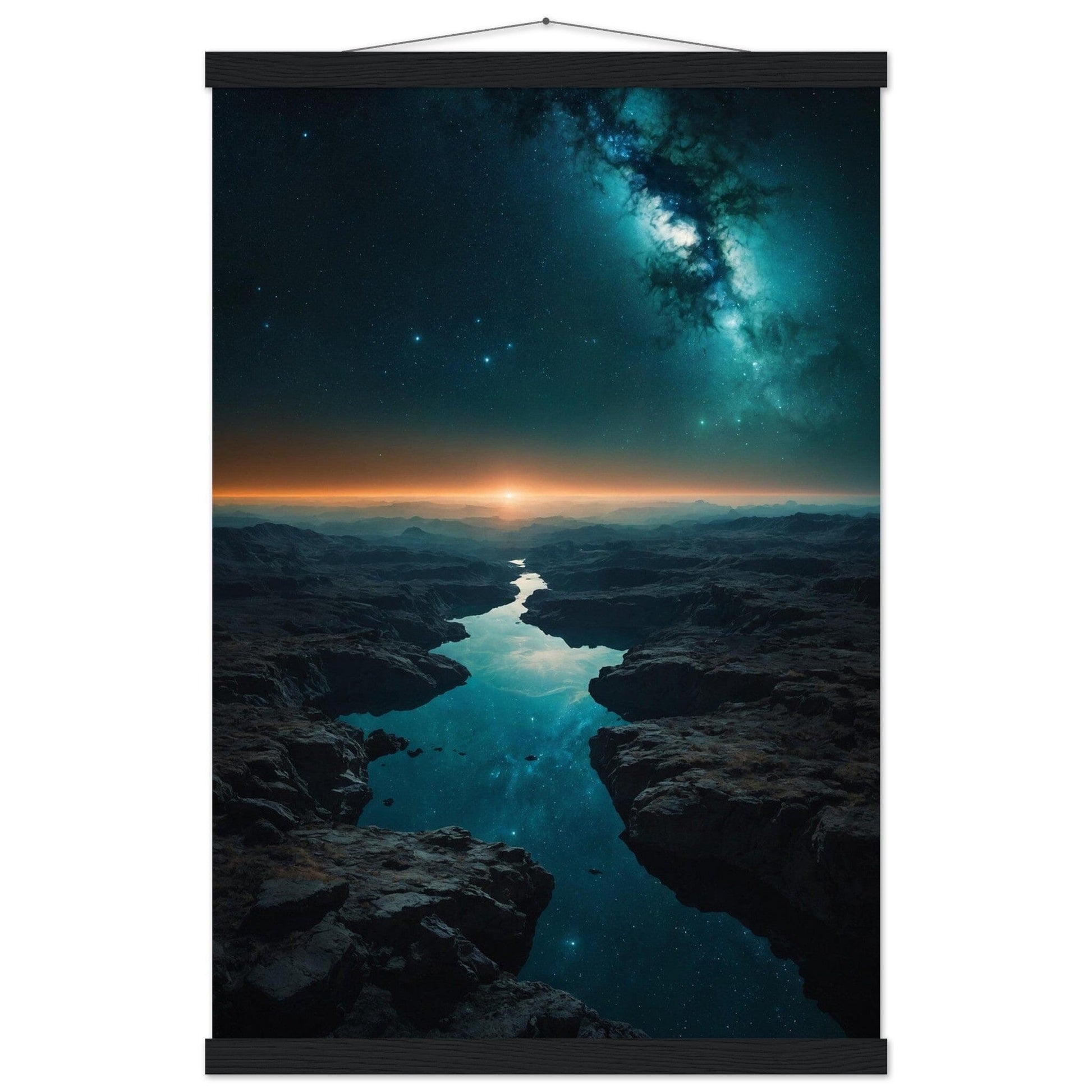Premium Matte Paper Poster with Hanger - Minimalistische Kunstpräsentation mit Holzhänger Print Material Modern Masterpieces 40x60 cm / 16x24″ Black wall hanger 