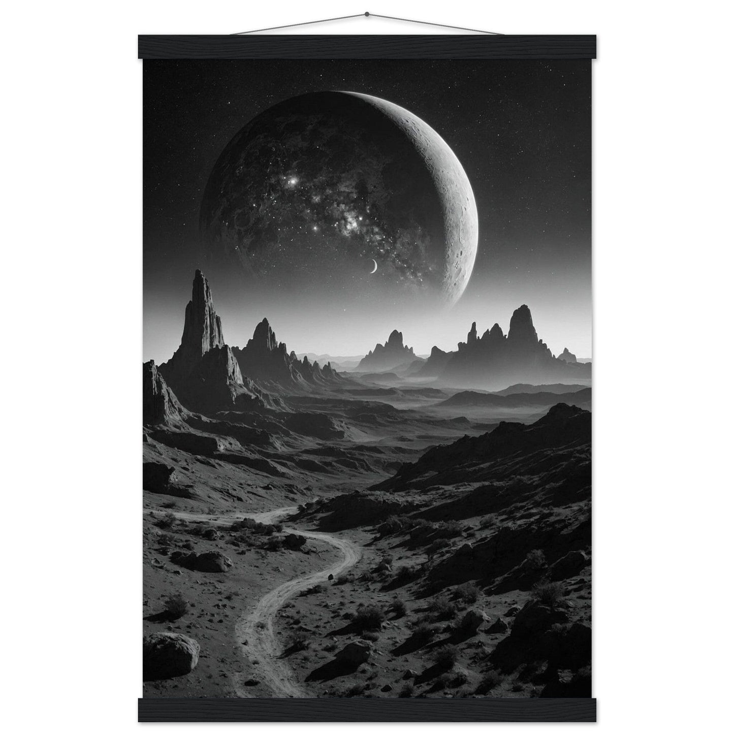 Premium Matte Paper Poster with Hanger - Minimalistische Kunstpräsentation mit Holzhänger Print Material Modern Masterpieces 40x60 cm / 16x24″ Black wall hanger 