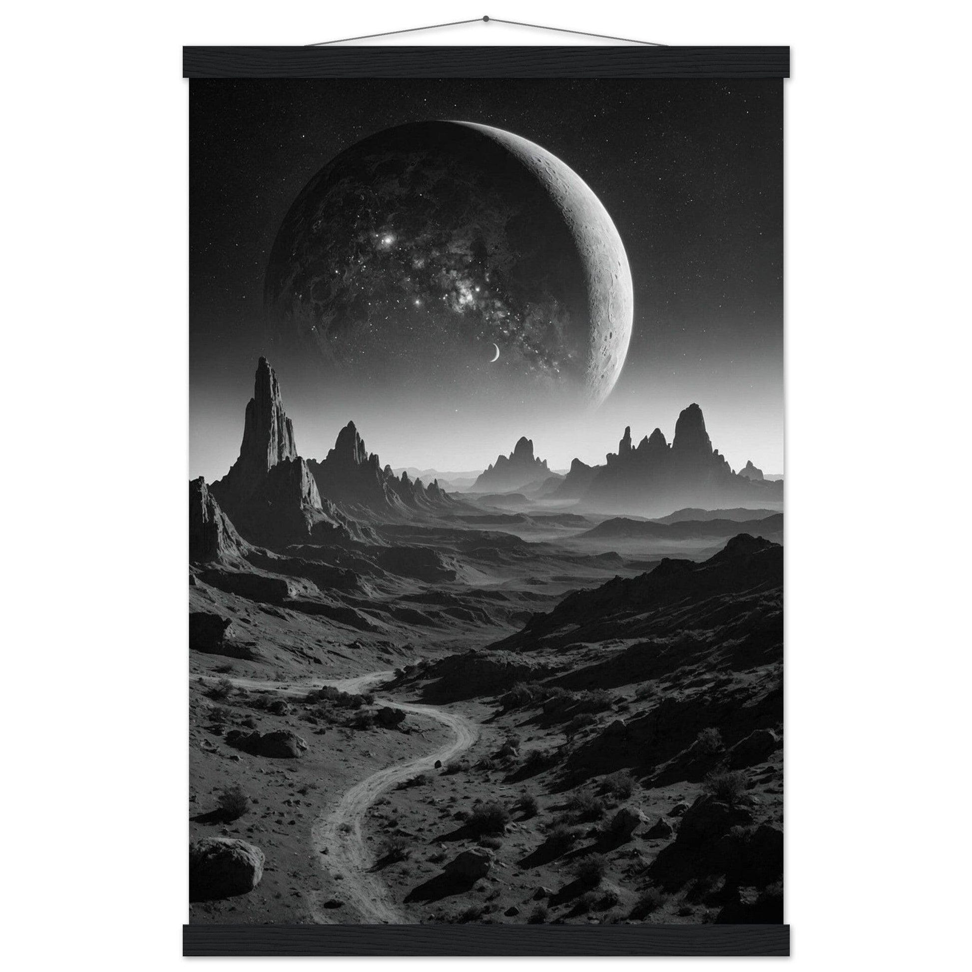 Premium Matte Paper Poster with Hanger - Minimalistische Kunstpräsentation mit Holzhänger Print Material Modern Masterpieces 40x60 cm / 16x24″ Black wall hanger 