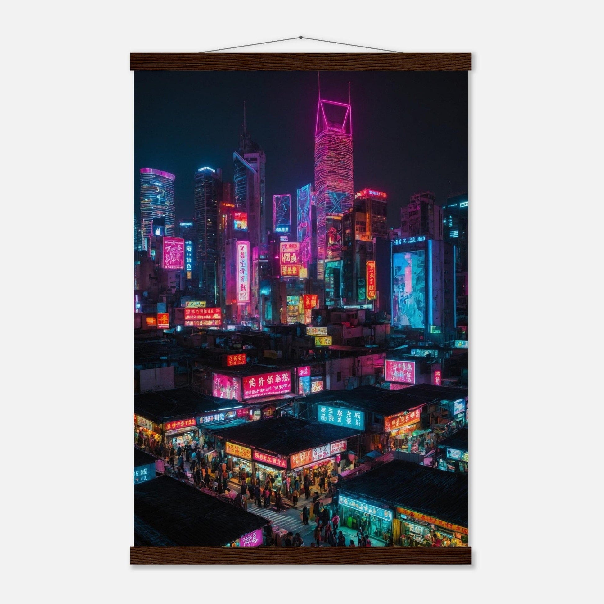 Premium Matte Paper Poster with Hanger - Minimalistische Kunstpräsentation mit Holzhänger Print Material Modern Masterpieces 40x60 cm / 16x24″ Dark wood wall hanger 