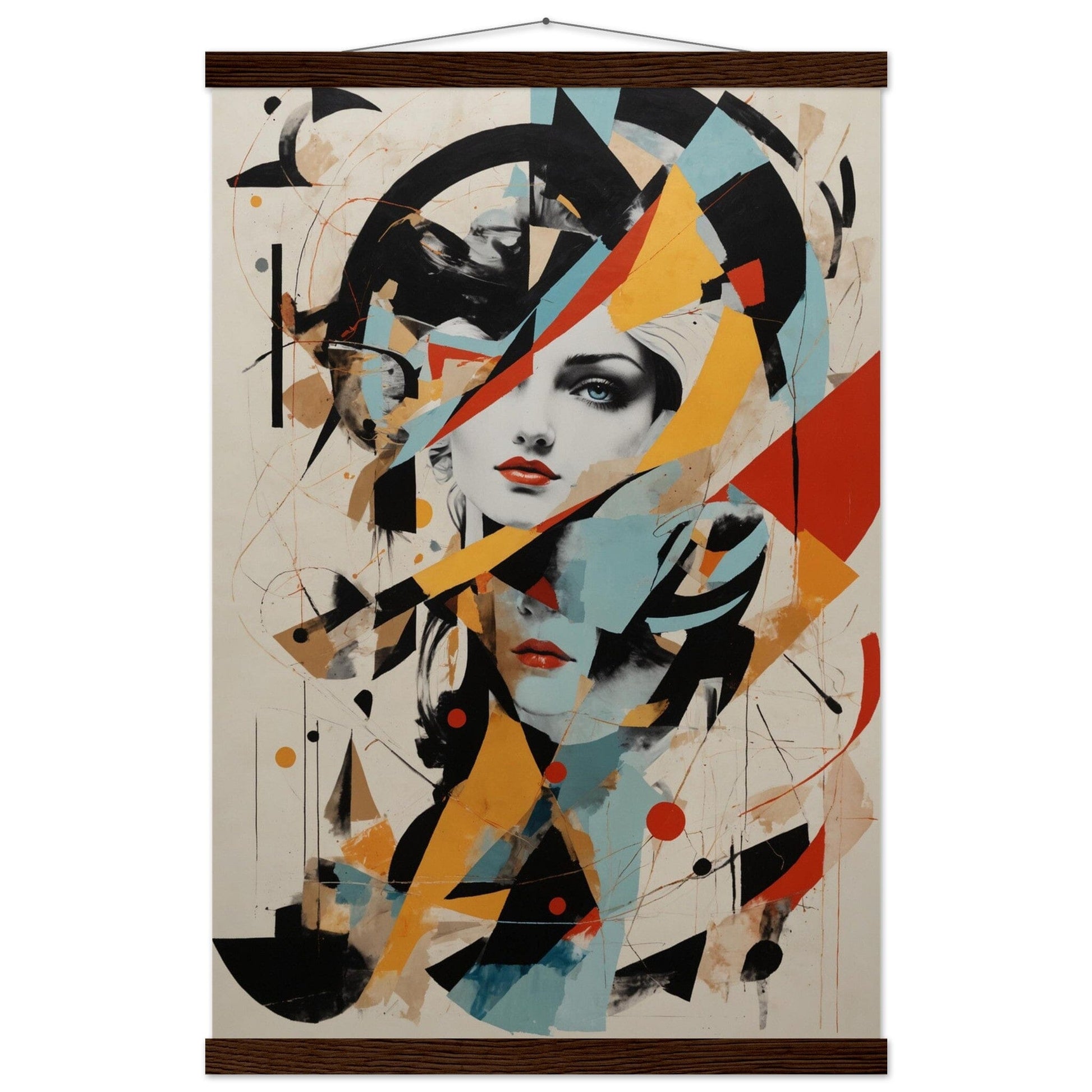 Premium Matte Paper Poster with Hanger - Minimalistische Kunstpräsentation mit Holzhänger Print Material Modern Masterpieces 40x60 cm / 16x24″ Dark wood wall hanger 