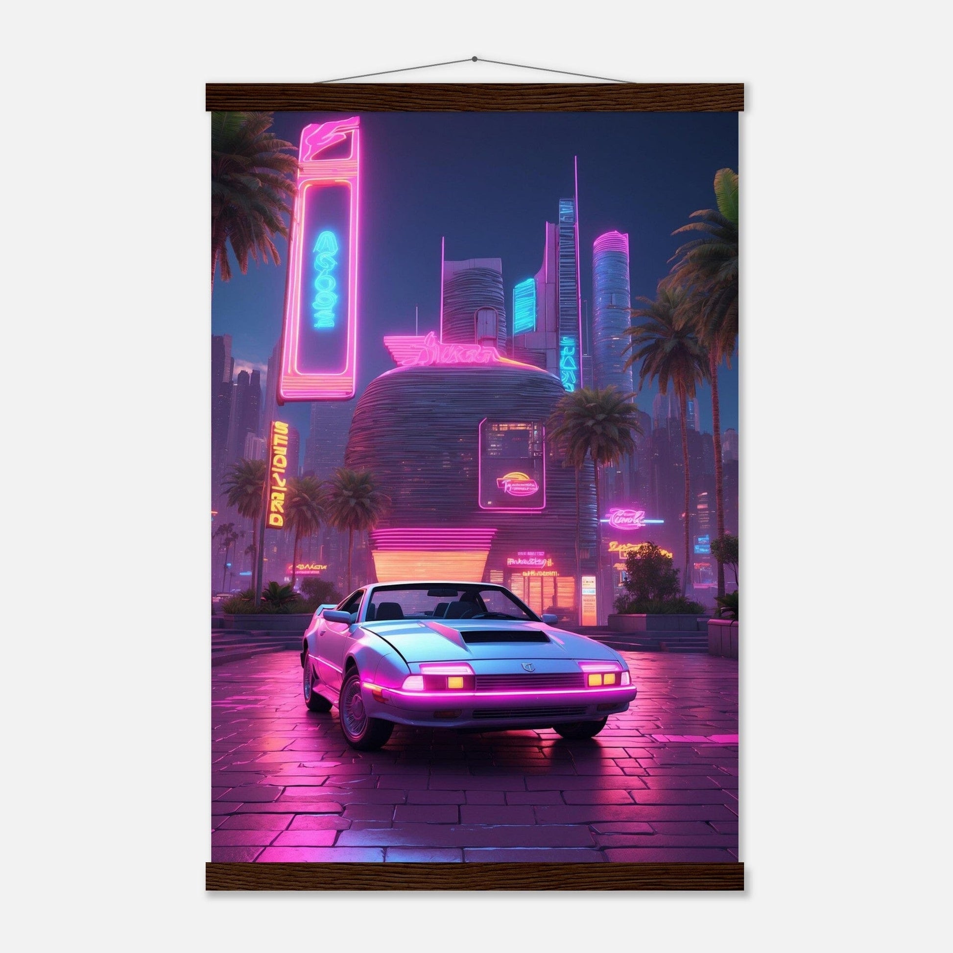 Premium Matte Paper Poster with Hanger - Minimalistische Kunstpräsentation mit Holzhänger Print Material Modern Masterpieces 40x60 cm / 16x24″ Dark wood wall hanger 