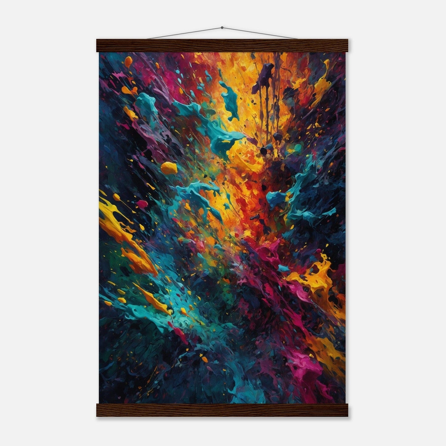 Premium Matte Paper Poster with Hanger - Minimalistische Kunstpräsentation mit Holzhänger Print Material Modern Masterpieces 40x60 cm / 16x24″ Dark wood wall hanger 