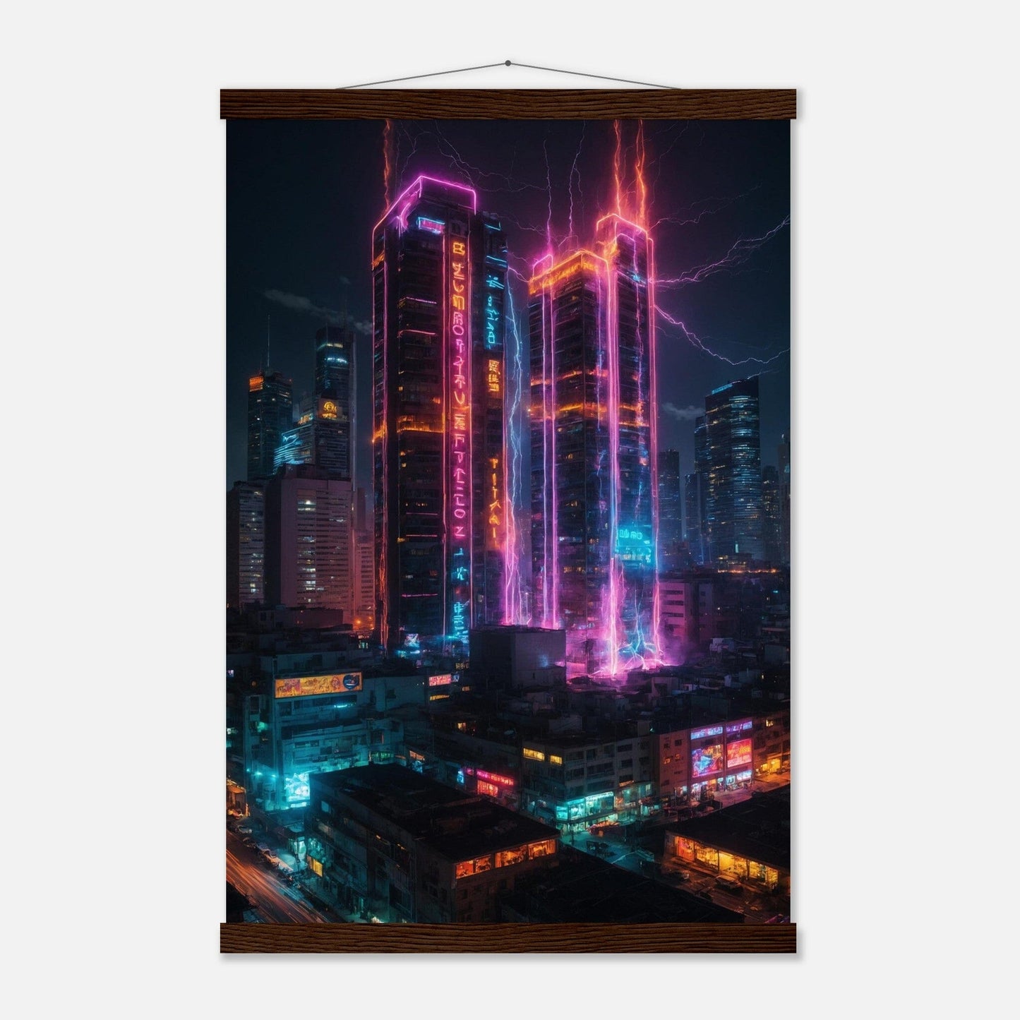 Premium Matte Paper Poster with Hanger - Minimalistische Kunstpräsentation mit Holzhänger Print Material Modern Masterpieces 40x60 cm / 16x24″ Dark wood wall hanger 
