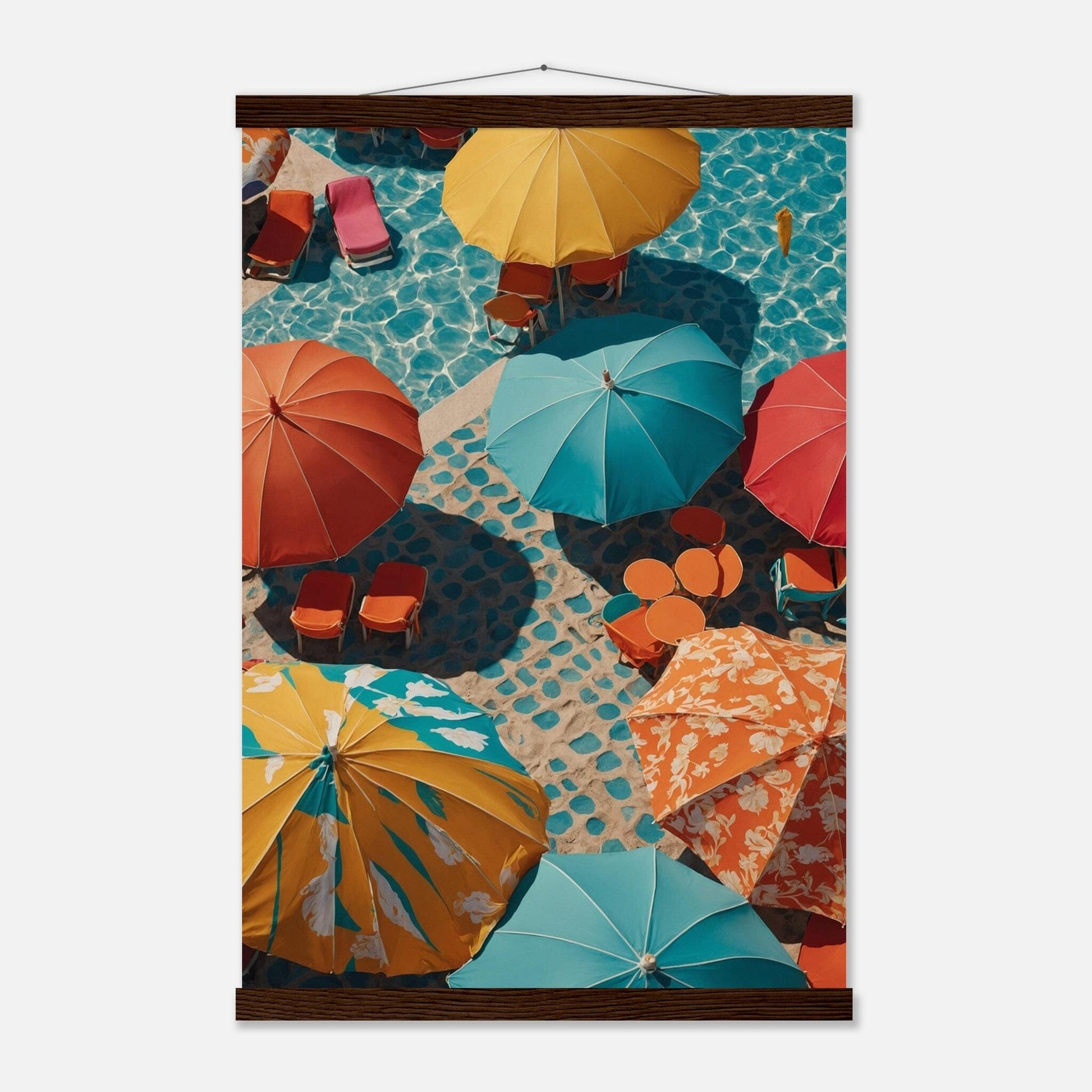 Premium Matte Paper Poster with Hanger - Minimalistische Kunstpräsentation mit Holzhänger Print Material Modern Masterpieces 40x60 cm / 16x24″ Dark wood wall hanger 