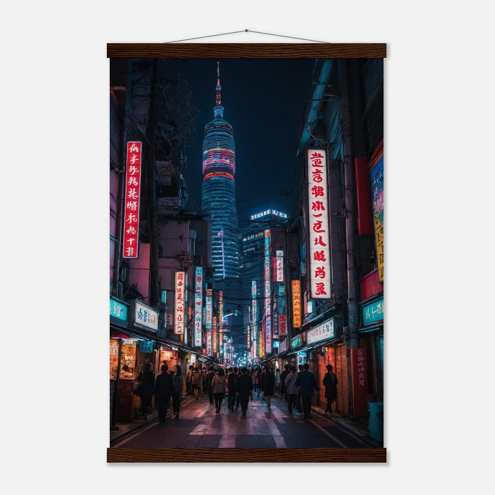 Premium Matte Paper Poster with Hanger - Minimalistische Kunstpräsentation mit Holzhänger Print Material Modern Masterpieces 40x60 cm / 16x24″ Dark wood wall hanger 
