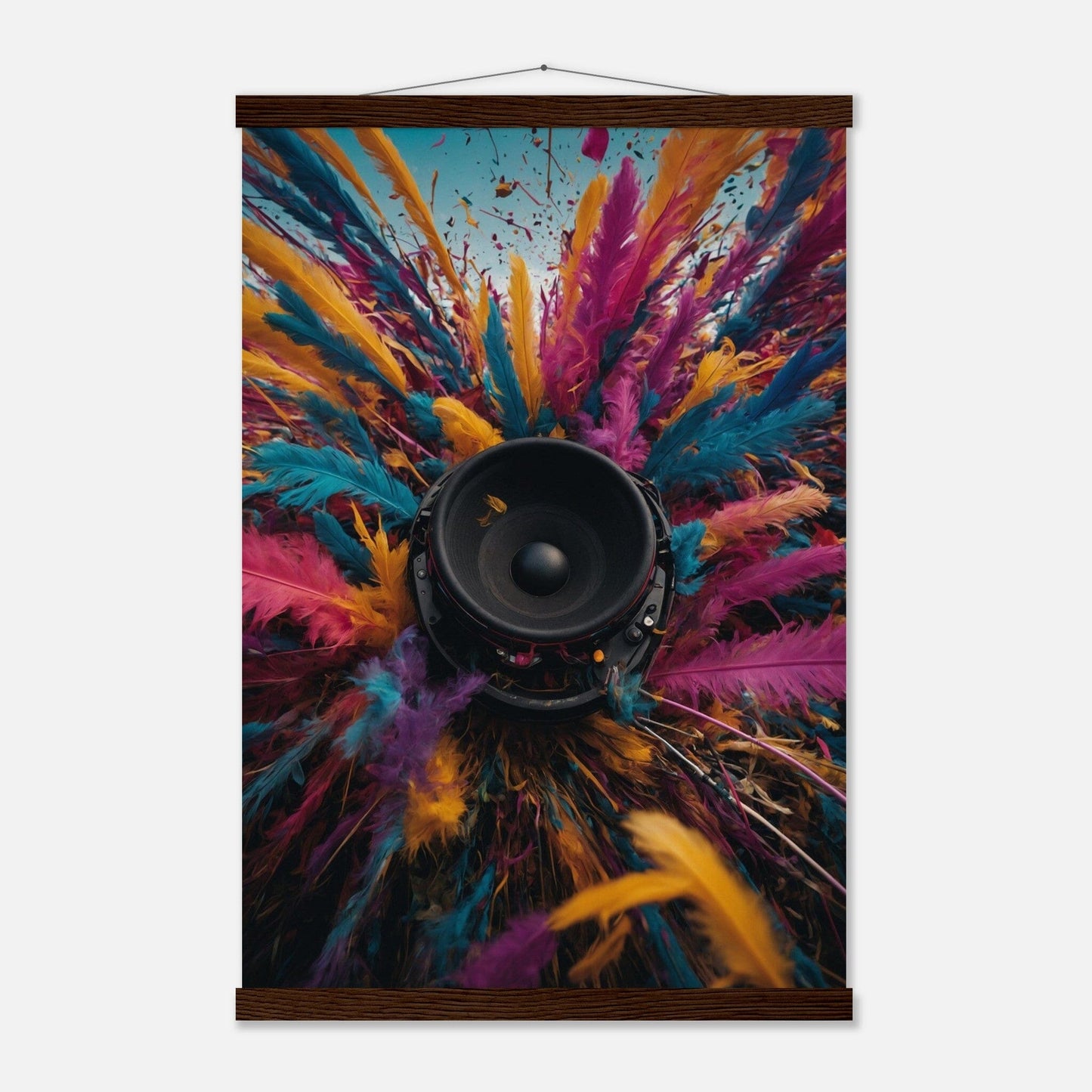 Premium Matte Paper Poster with Hanger - Minimalistische Kunstpräsentation mit Holzhänger Print Material Modern Masterpieces 40x60 cm / 16x24″ Dark wood wall hanger 