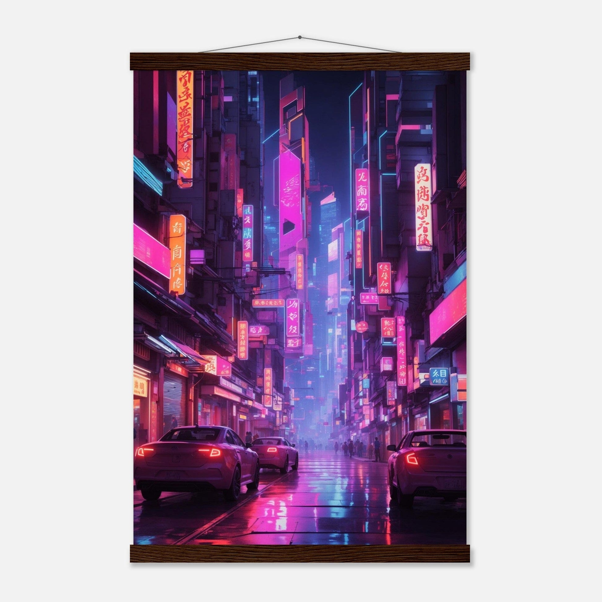 Premium Matte Paper Poster with Hanger - Minimalistische Kunstpräsentation mit Holzhänger Print Material Modern Masterpieces 40x60 cm / 16x24″ Dark wood wall hanger 