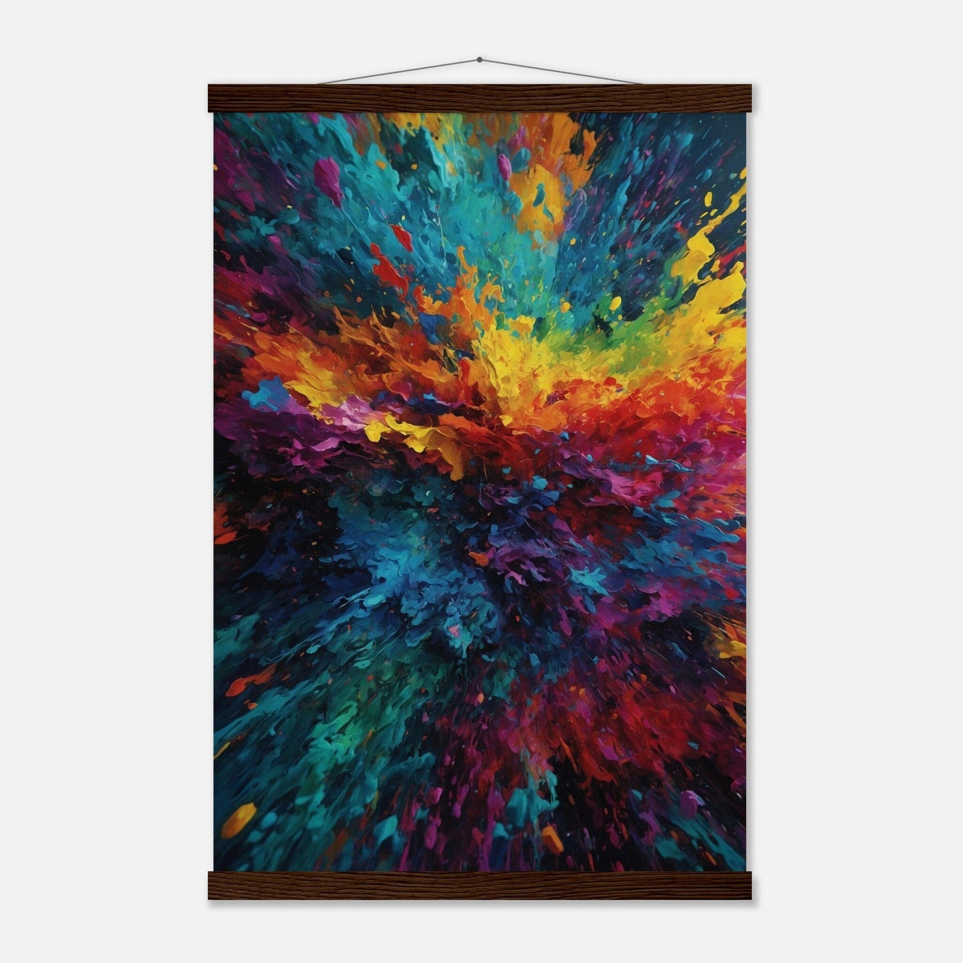 Premium Matte Paper Poster with Hanger - Minimalistische Kunstpräsentation mit Holzhänger Print Material Modern Masterpieces 40x60 cm / 16x24″ Dark wood wall hanger 