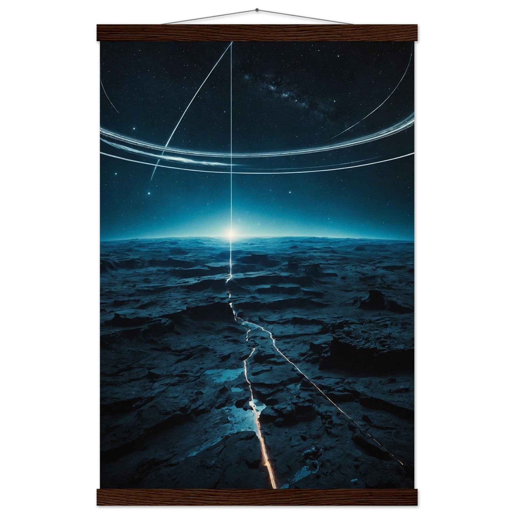Premium Matte Paper Poster with Hanger - Minimalistische Kunstpräsentation mit Holzhänger Print Material Modern Masterpieces 40x60 cm / 16x24″ Dark wood wall hanger 