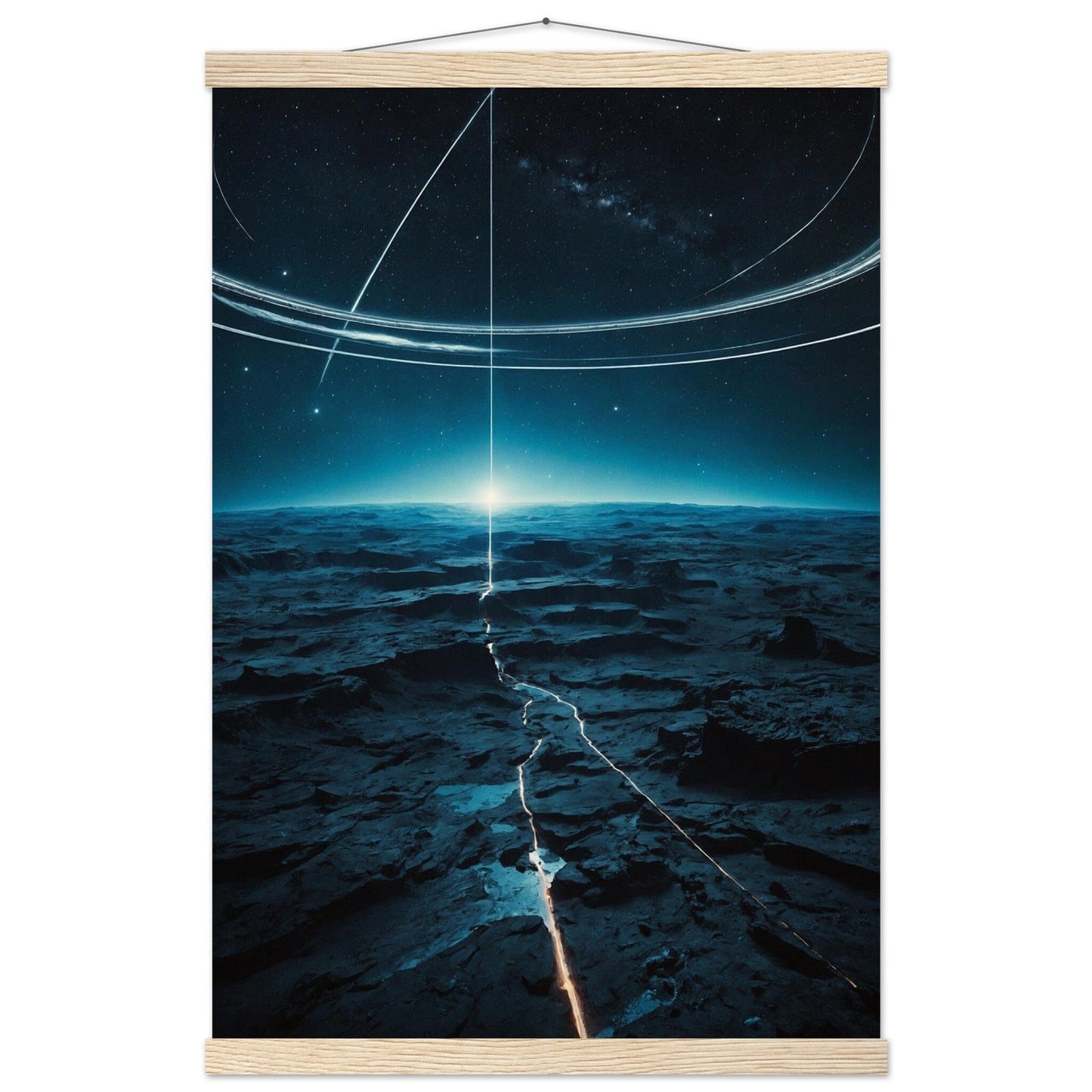Premium Matte Paper Poster with Hanger - Minimalistische Kunstpräsentation mit Holzhänger Print Material Modern Masterpieces 40x60 cm / 16x24″ Natural wood wall hanger 