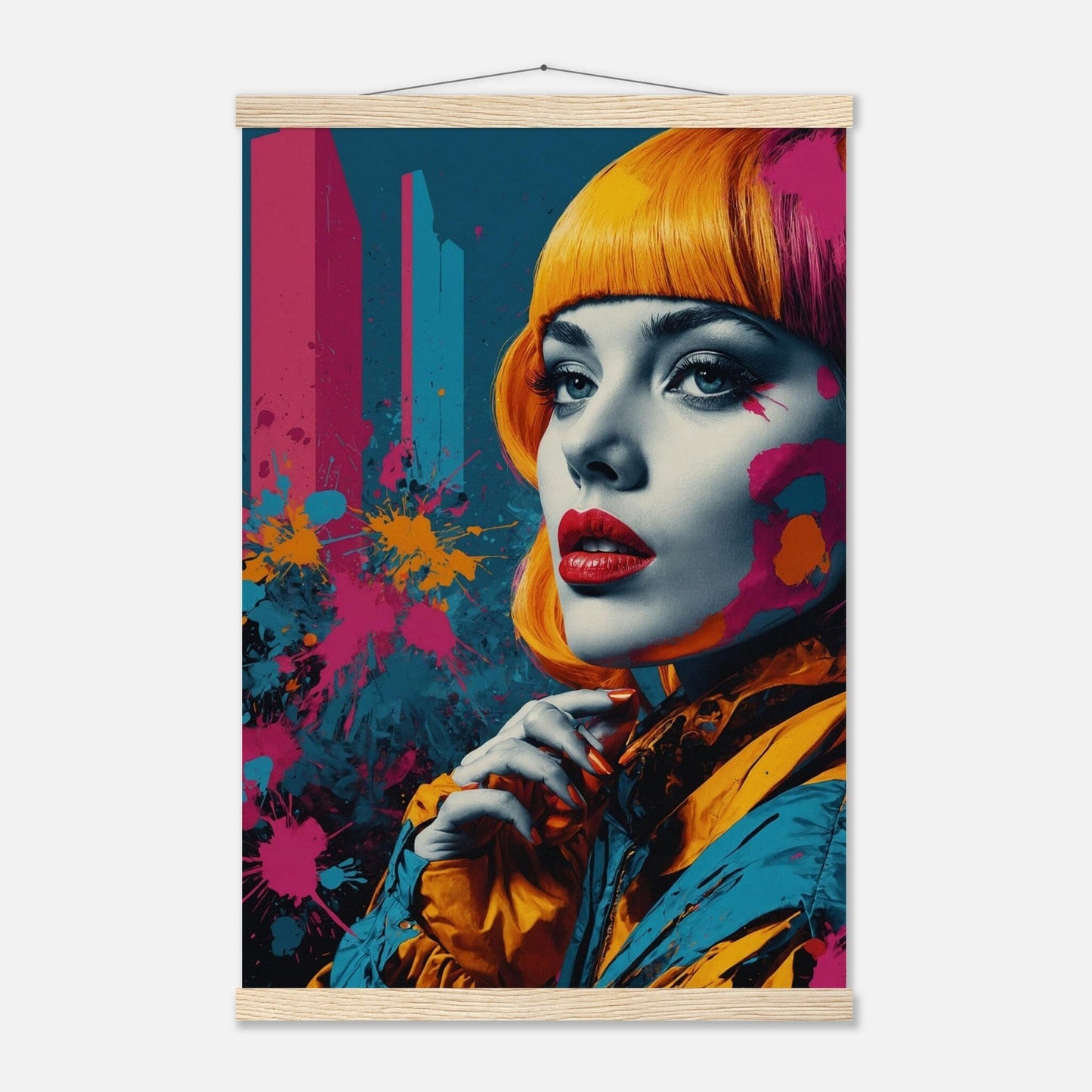 Premium Matte Paper Poster with Hanger - Minimalistische Kunstpräsentation mit Holzhänger Print Material Modern Masterpieces 40x60 cm / 16x24″ Natural wood wall hanger 