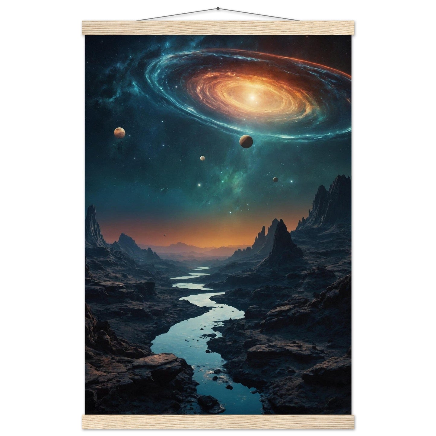 Premium Matte Paper Poster with Hanger - Minimalistische Kunstpräsentation mit Holzhänger Print Material Modern Masterpieces 40x60 cm / 16x24″ Natural wood wall hanger 