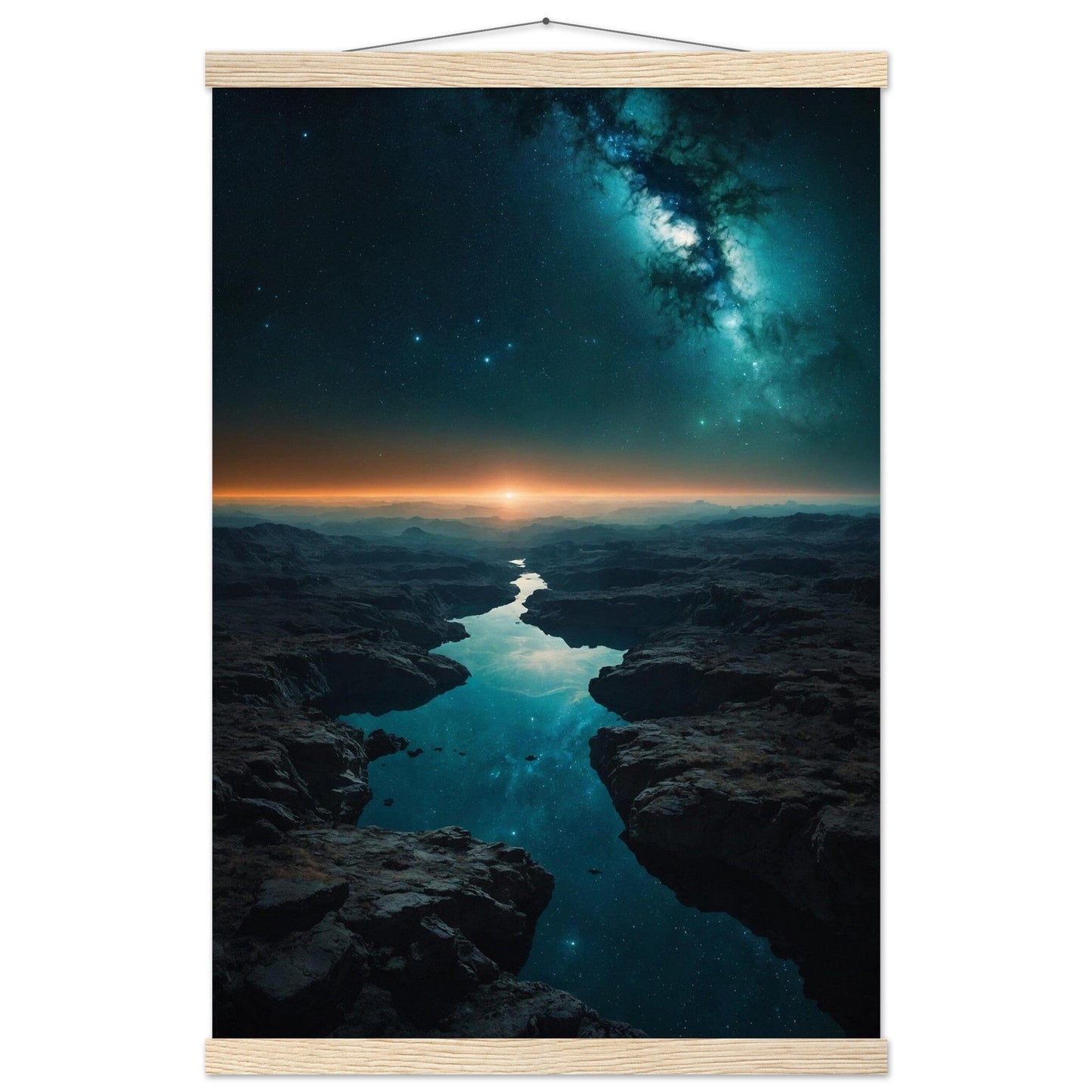 Premium Matte Paper Poster with Hanger - Minimalistische Kunstpräsentation mit Holzhänger Print Material Modern Masterpieces 40x60 cm / 16x24″ Natural wood wall hanger 