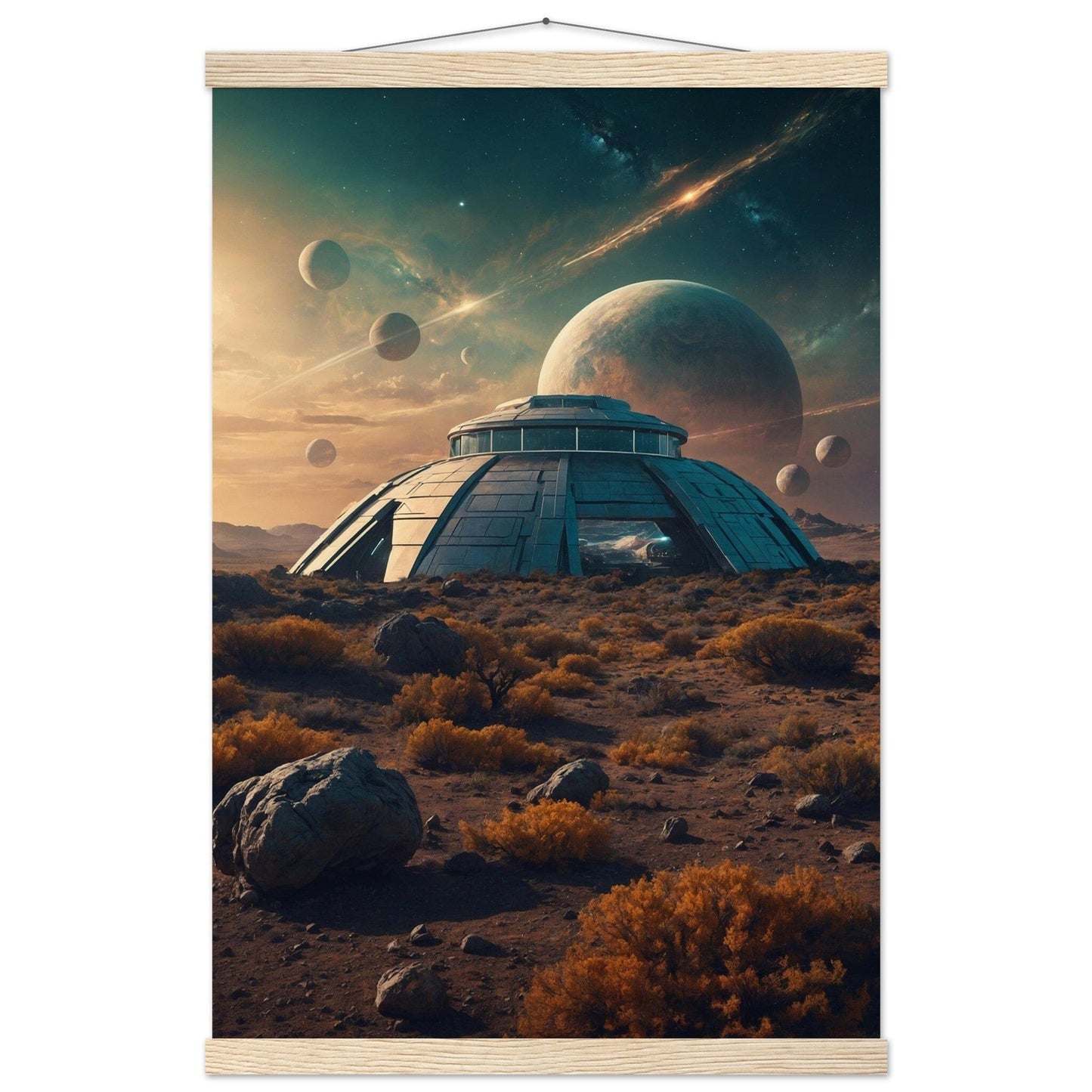 Premium Matte Paper Poster with Hanger - Minimalistische Kunstpräsentation mit Holzhänger Print Material Modern Masterpieces 40x60 cm / 16x24″ Natural wood wall hanger 
