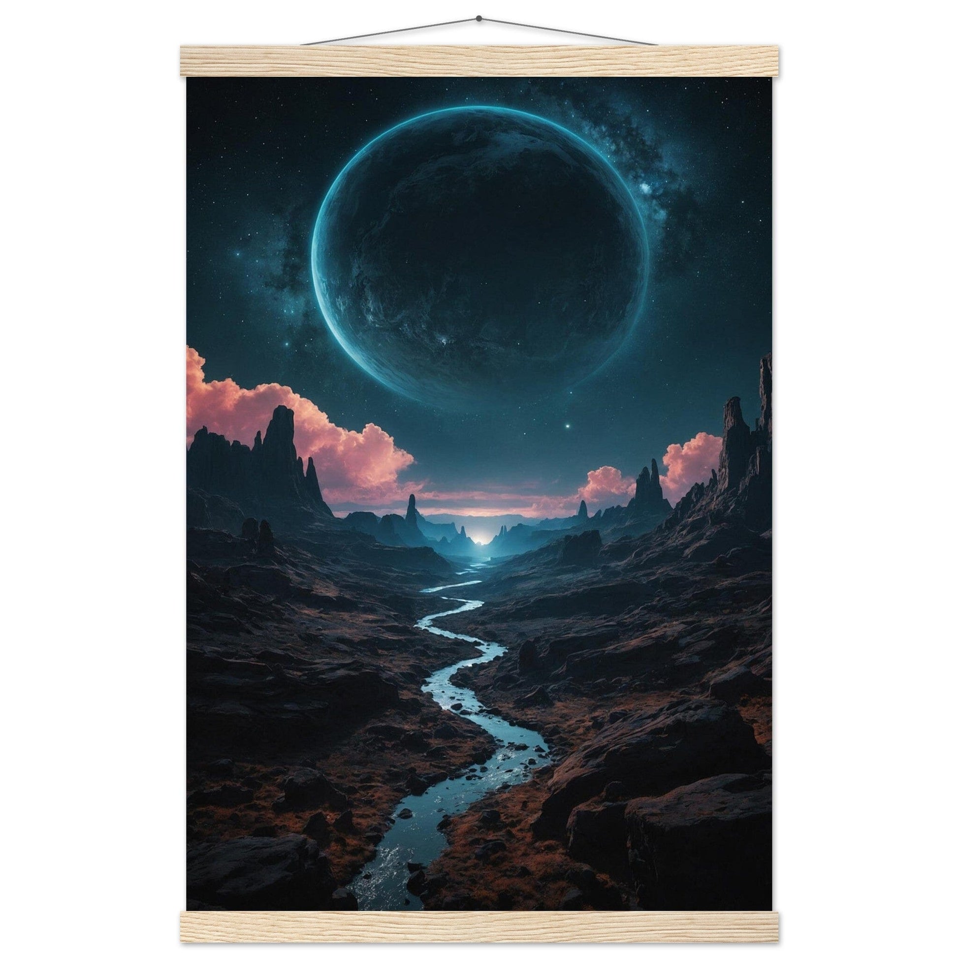Premium Matte Paper Poster with Hanger - Minimalistische Kunstpräsentation mit Holzhänger Print Material Modern Masterpieces 40x60 cm / 16x24″ Natural wood wall hanger 