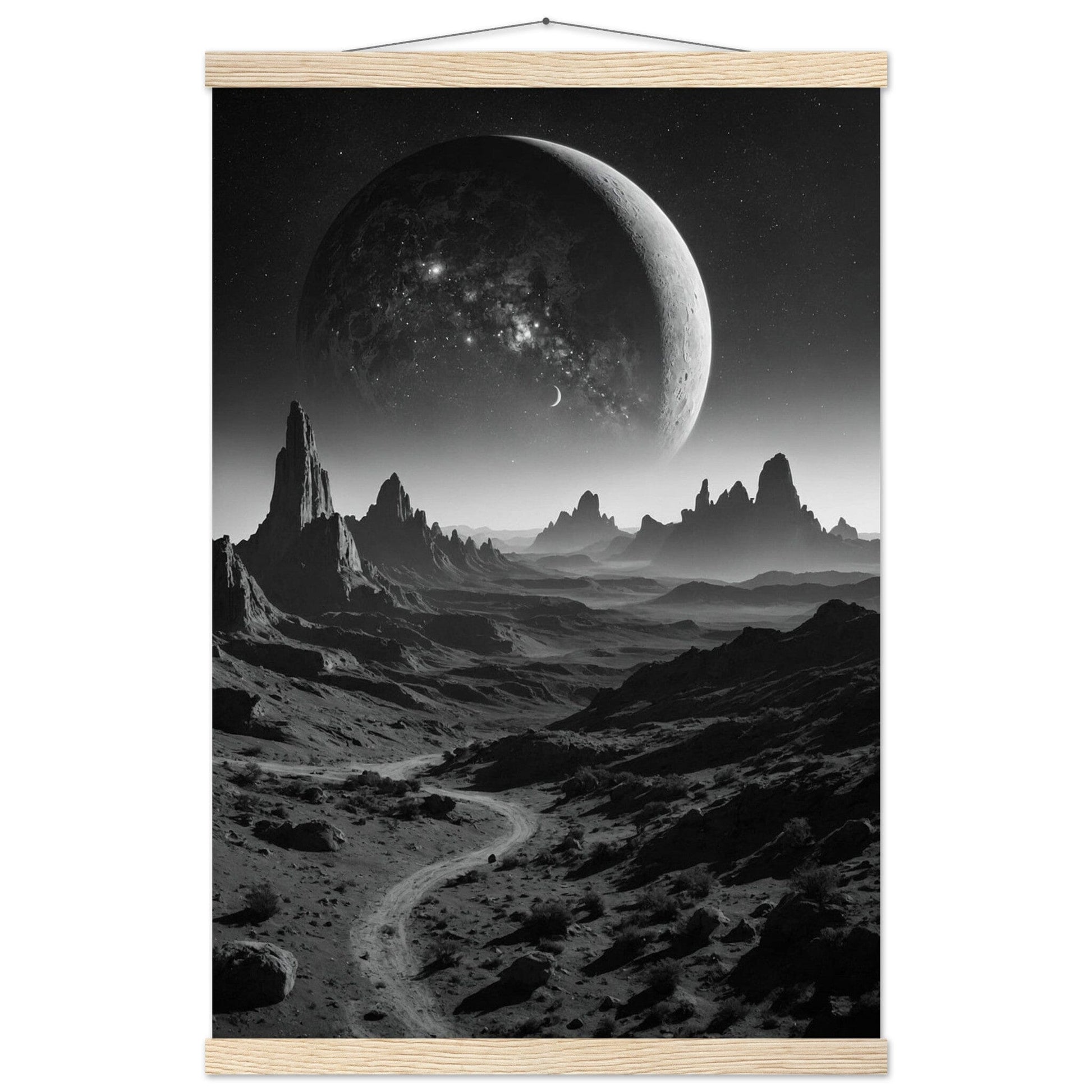 Premium Matte Paper Poster with Hanger - Minimalistische Kunstpräsentation mit Holzhänger Print Material Modern Masterpieces 40x60 cm / 16x24″ Natural wood wall hanger 
