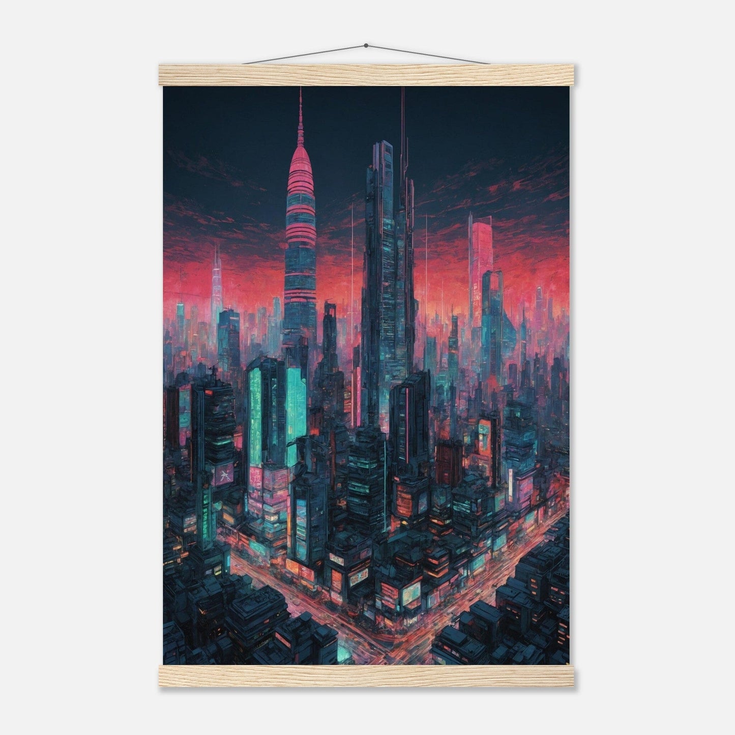 Premium Matte Paper Poster with Hanger - Minimalistische Kunstpräsentation mit Holzhänger Print Material Modern Masterpieces 40x60 cm / 16x24″ Natural wood wall hanger 