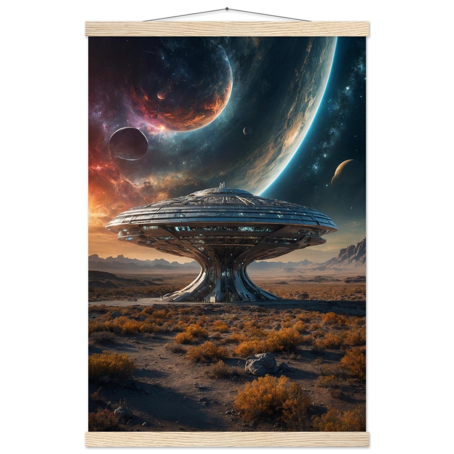 Premium Matte Paper Poster with Hanger - Minimalistische Kunstpräsentation mit Holzhänger Print Material Modern Masterpieces 40x60 cm / 16x24″ Natural wood wall hanger 