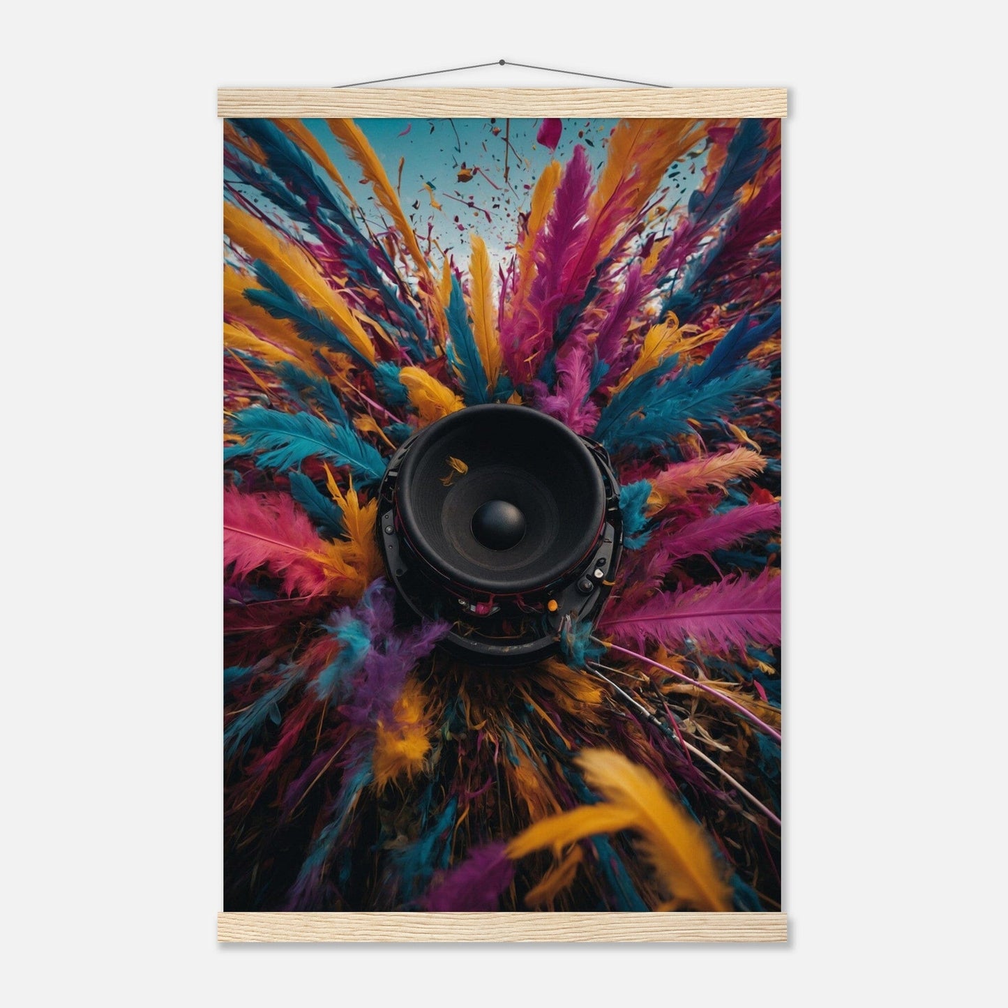Premium Matte Paper Poster with Hanger - Minimalistische Kunstpräsentation mit Holzhänger Print Material Modern Masterpieces 40x60 cm / 16x24″ Natural wood wall hanger 