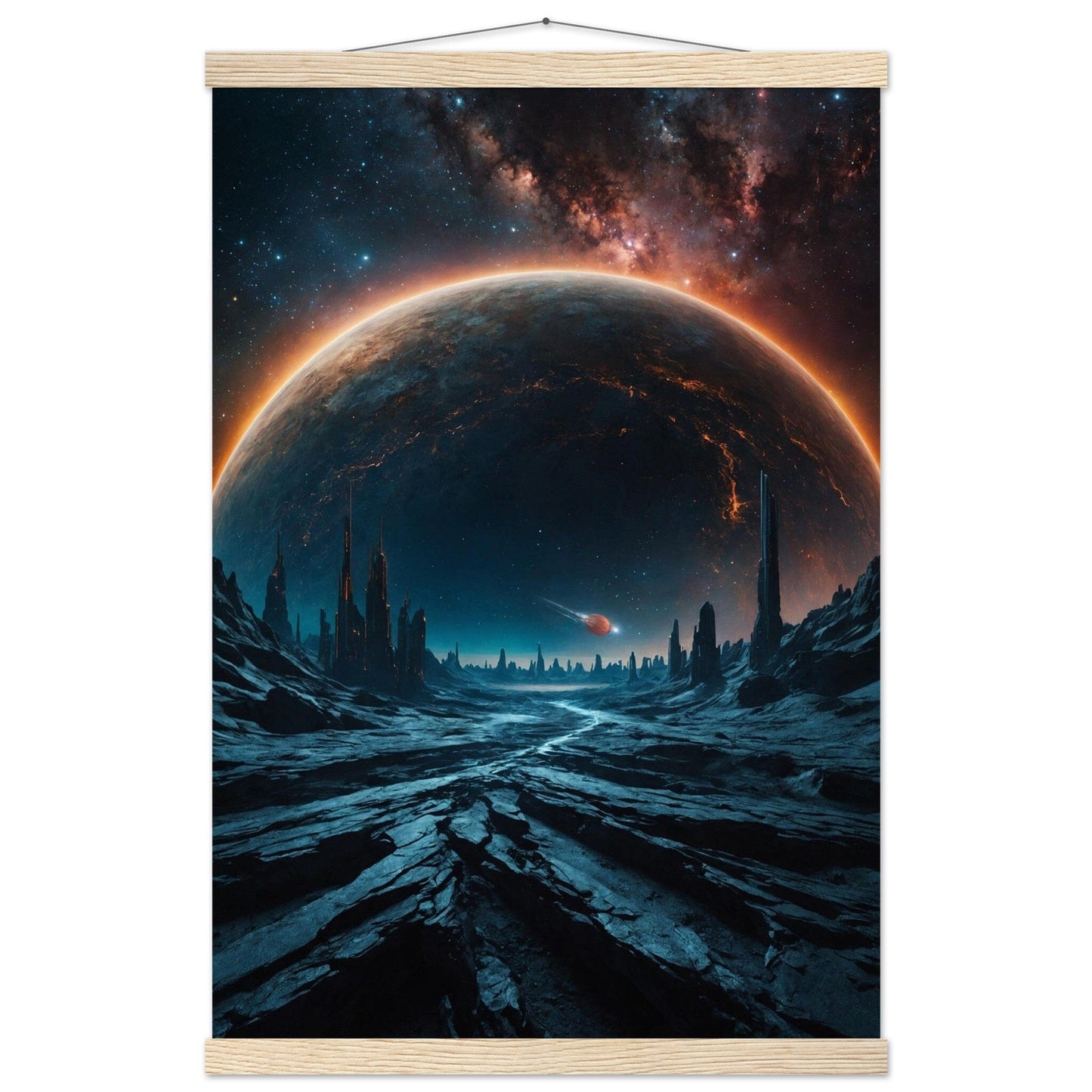 Premium Matte Paper Poster with Hanger - Minimalistische Kunstpräsentation mit Holzhänger Print Material Modern Masterpieces 40x60 cm / 16x24″ Natural wood wall hanger 