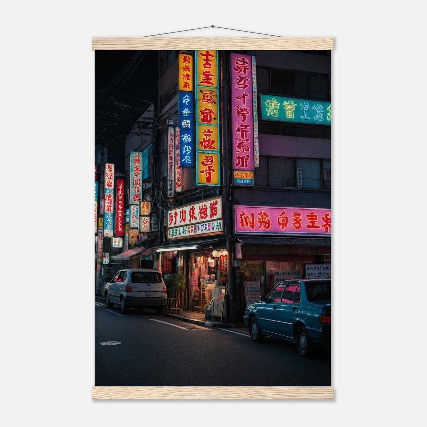 Premium Matte Paper Poster with Hanger - Minimalistische Kunstpräsentation mit Holzhänger Print Material Modern Masterpieces 40x60 cm / 16x24″ Natural wood wall hanger 