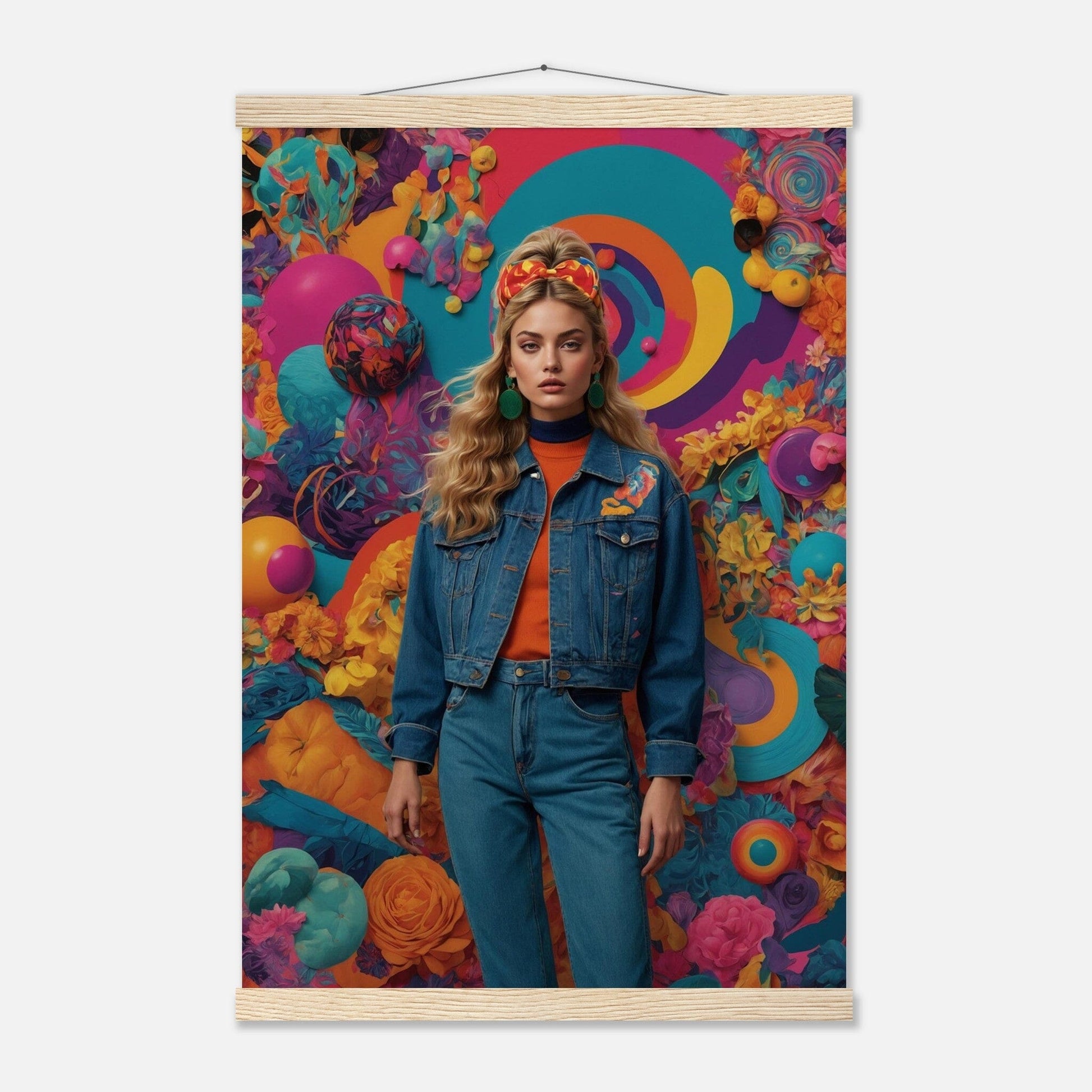Premium Matte Paper Poster with Hanger - Minimalistische Kunstpräsentation mit Holzhänger Print Material Modern Masterpieces 40x60 cm / 16x24″ Natural wood wall hanger 