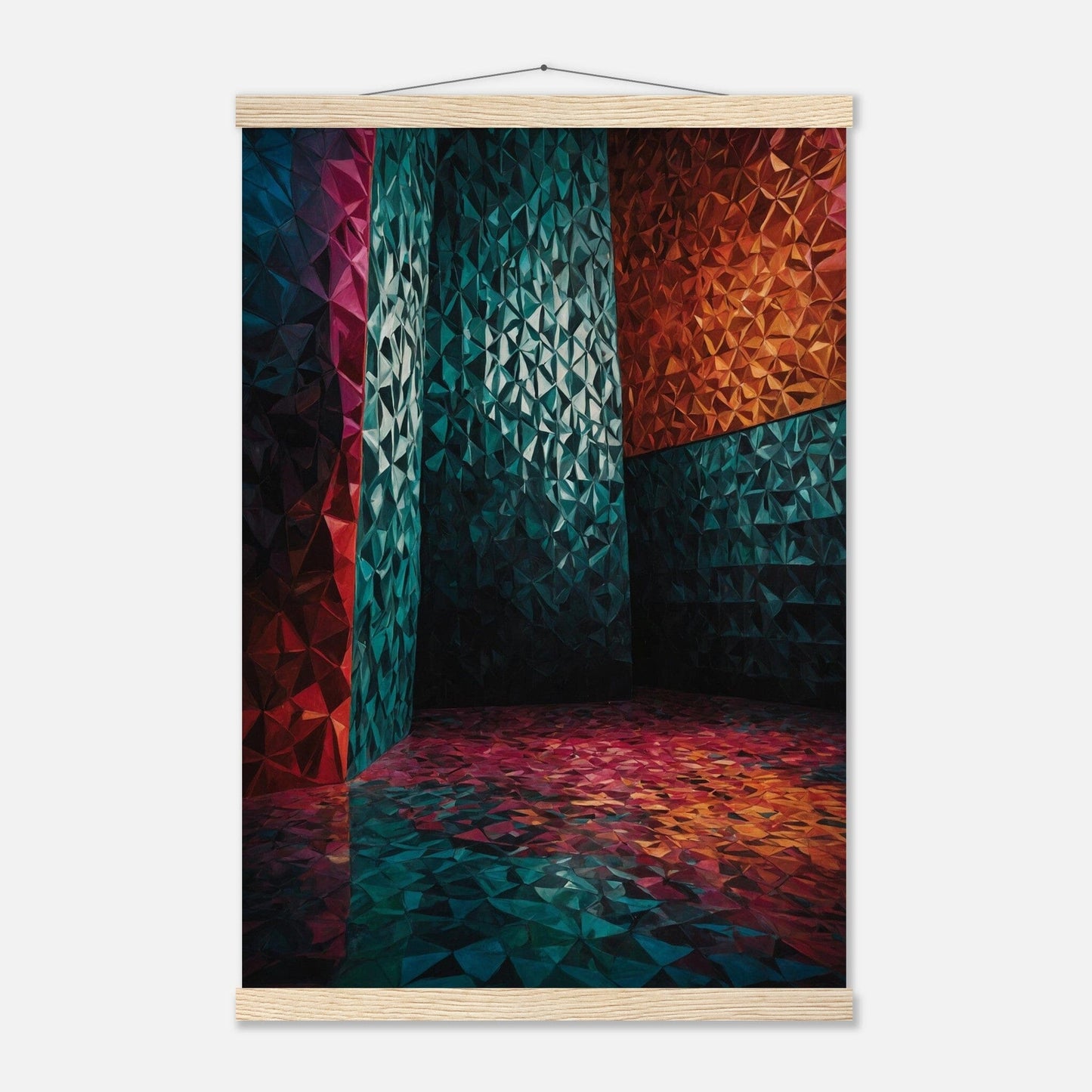 Premium Matte Paper Poster with Hanger - Minimalistische Kunstpräsentation mit Holzhänger Print Material Modern Masterpieces 40x60 cm / 16x24″ Natural wood wall hanger 