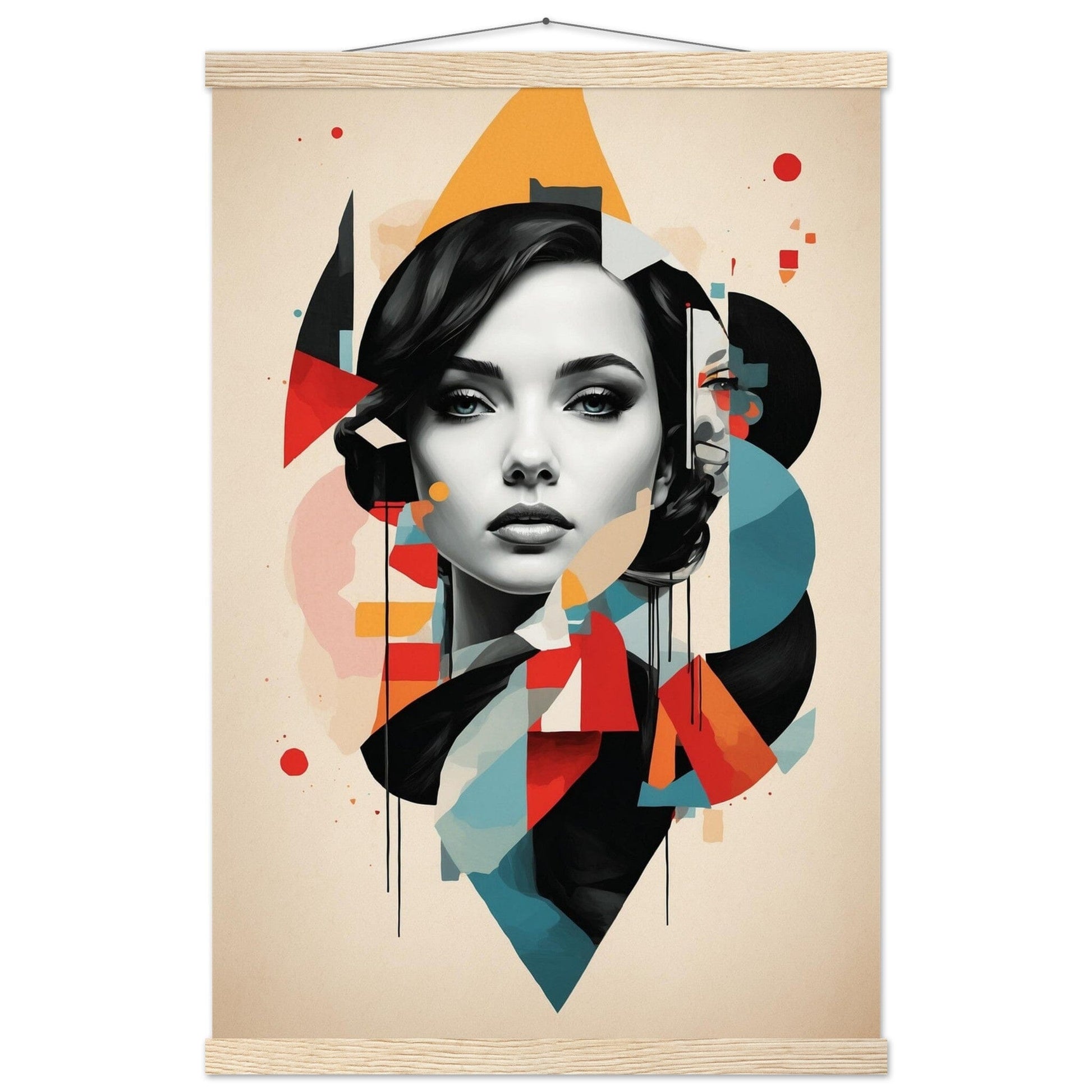 Premium Matte Paper Poster with Hanger - Minimalistische Kunstpräsentation mit Holzhänger Print Material Modern Masterpieces 40x60 cm / 16x24″ Natural wood wall hanger 