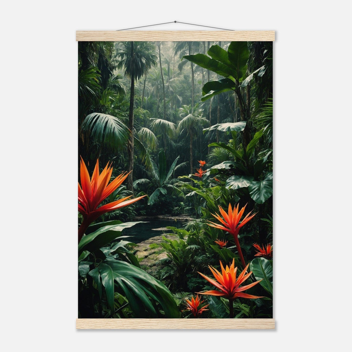 Premium Matte Paper Poster with Hanger - Minimalistische Kunstpräsentation mit Holzhänger Print Material Modern Masterpieces 40x60 cm / 16x24″ Natural wood wall hanger 