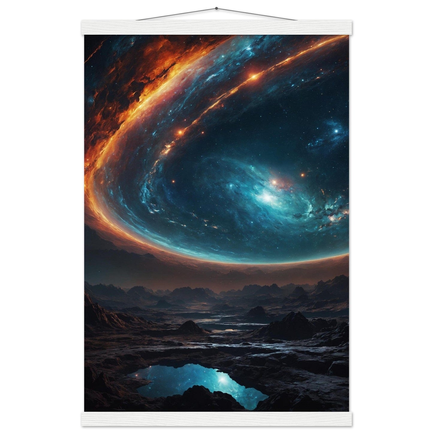 Premium Matte Paper Poster with Hanger - Minimalistische Kunstpräsentation mit Holzhänger Print Material Modern Masterpieces 40x60 cm / 16x24″ White wall hanger 