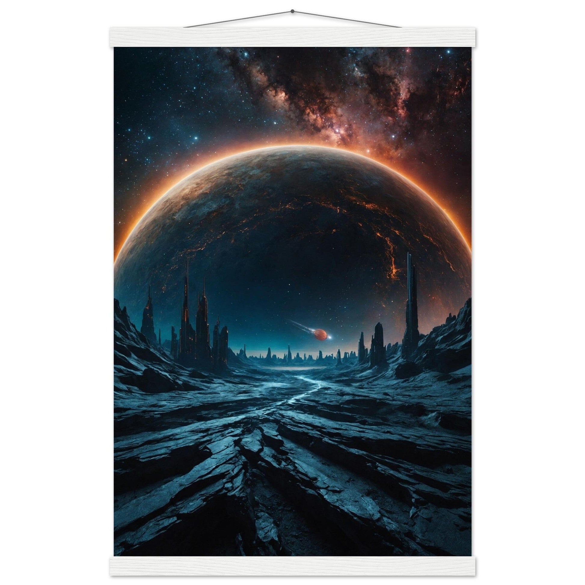 Premium Matte Paper Poster with Hanger - Minimalistische Kunstpräsentation mit Holzhänger Print Material Modern Masterpieces 40x60 cm / 16x24″ White wall hanger 