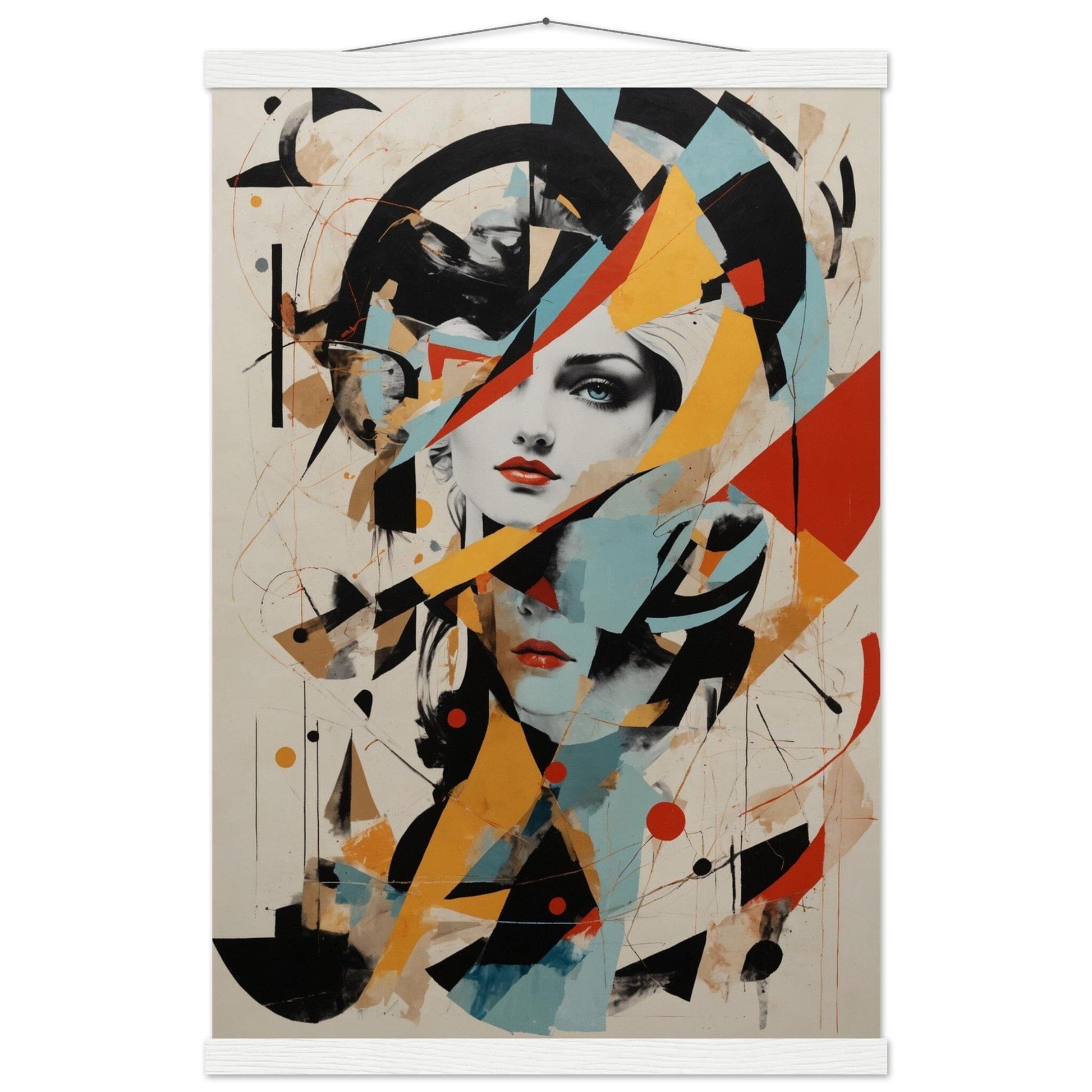 Premium Matte Paper Poster with Hanger - Minimalistische Kunstpräsentation mit Holzhänger Print Material Modern Masterpieces 40x60 cm / 16x24″ White wall hanger 