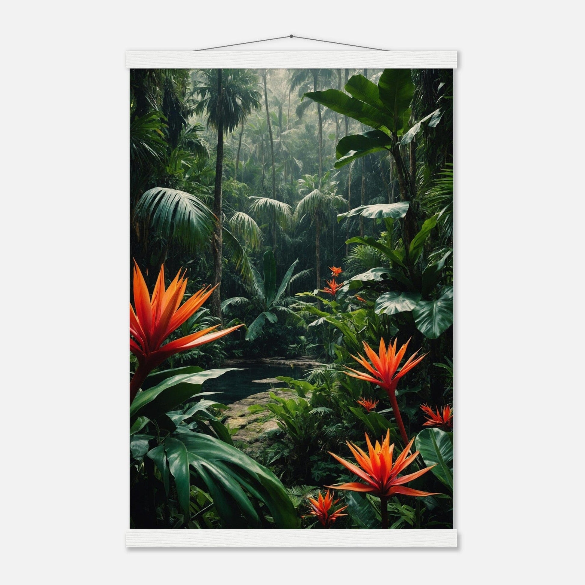Premium Matte Paper Poster with Hanger - Minimalistische Kunstpräsentation mit Holzhänger Print Material Modern Masterpieces 40x60 cm / 16x24″ White wall hanger 