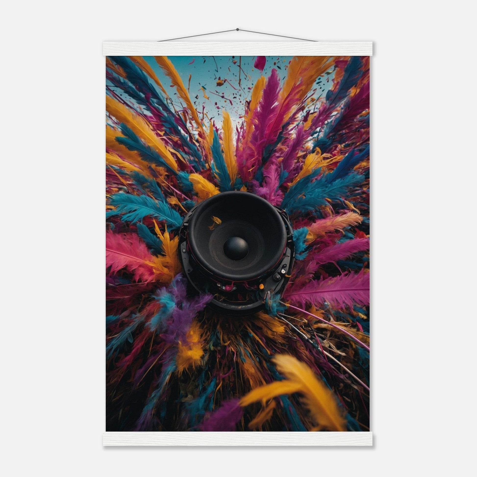 Premium Matte Paper Poster with Hanger - Minimalistische Kunstpräsentation mit Holzhänger Print Material Modern Masterpieces 40x60 cm / 16x24″ White wall hanger 