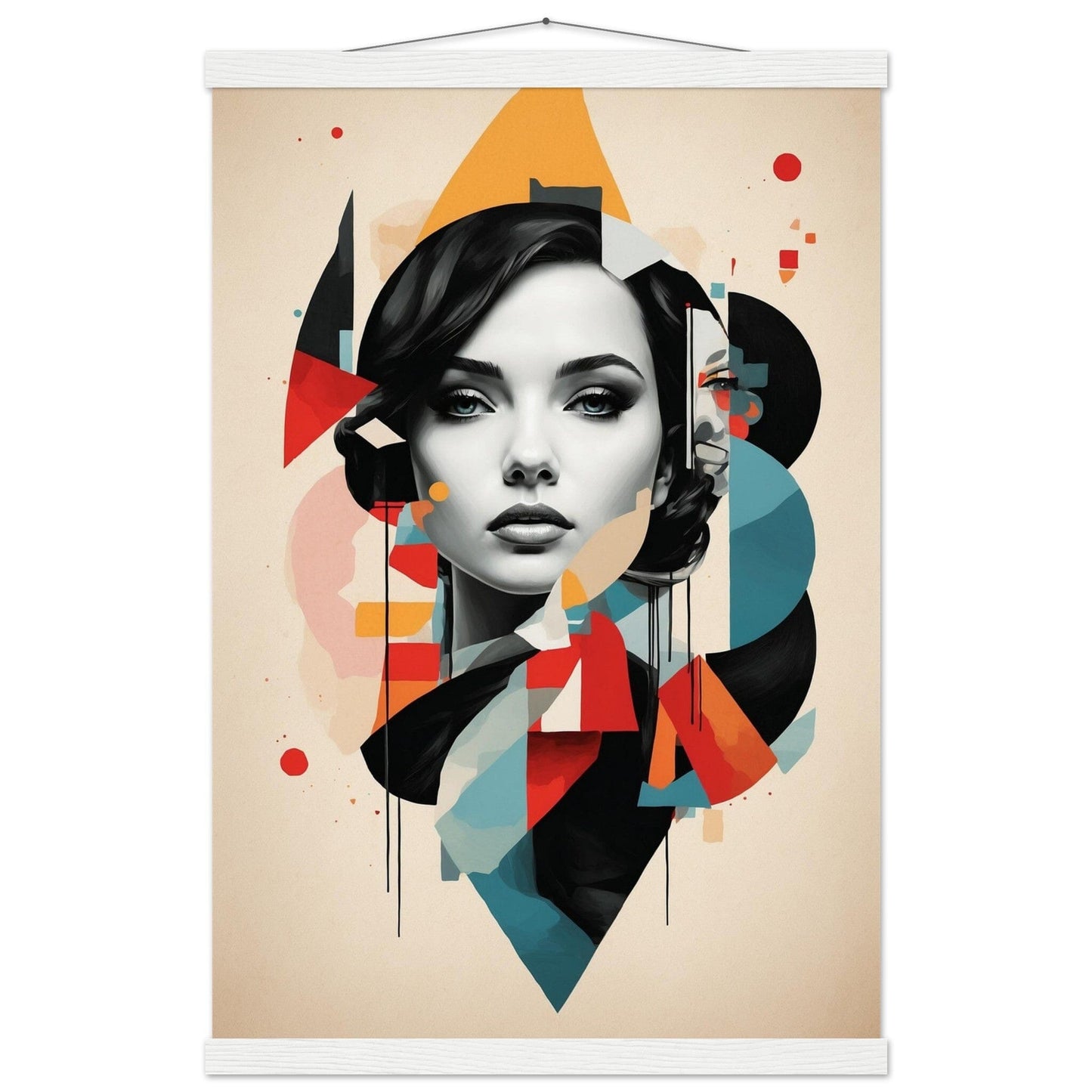 Premium Matte Paper Poster with Hanger - Minimalistische Kunstpräsentation mit Holzhänger Print Material Modern Masterpieces 40x60 cm / 16x24″ White wall hanger 
