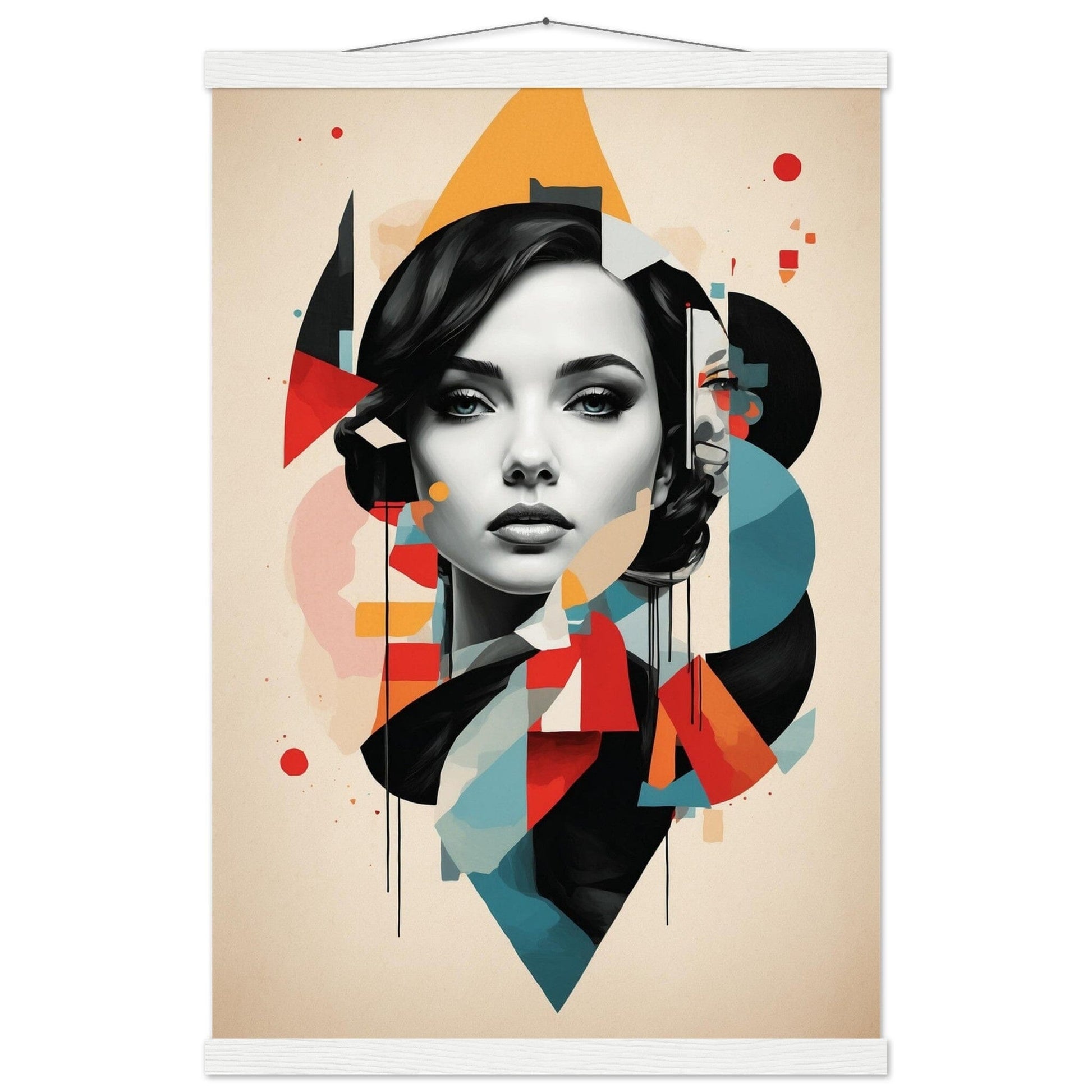 Premium Matte Paper Poster with Hanger - Minimalistische Kunstpräsentation mit Holzhänger Print Material Modern Masterpieces 40x60 cm / 16x24″ White wall hanger 