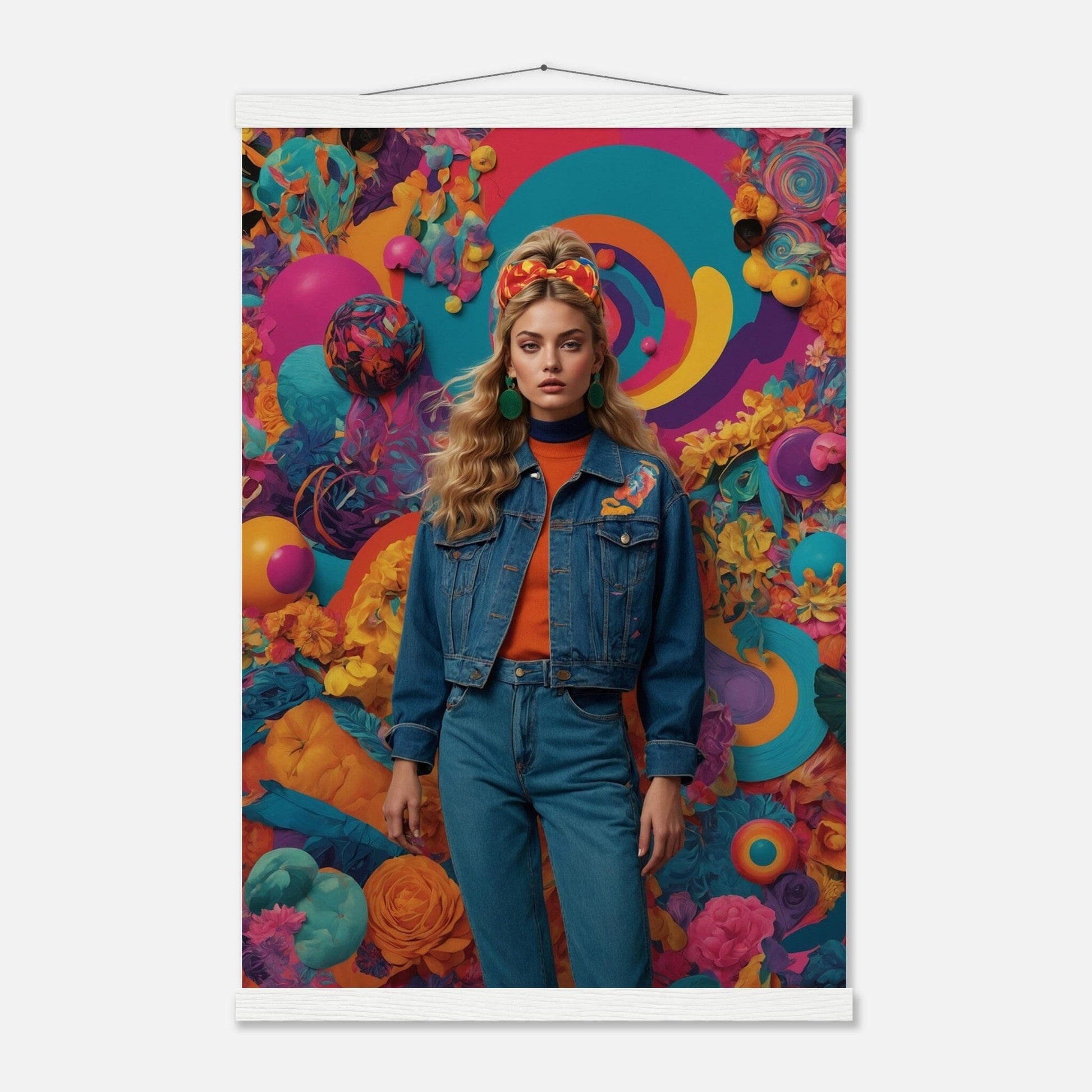 Premium Matte Paper Poster with Hanger - Minimalistische Kunstpräsentation mit Holzhänger Print Material Modern Masterpieces 40x60 cm / 16x24″ White wall hanger 