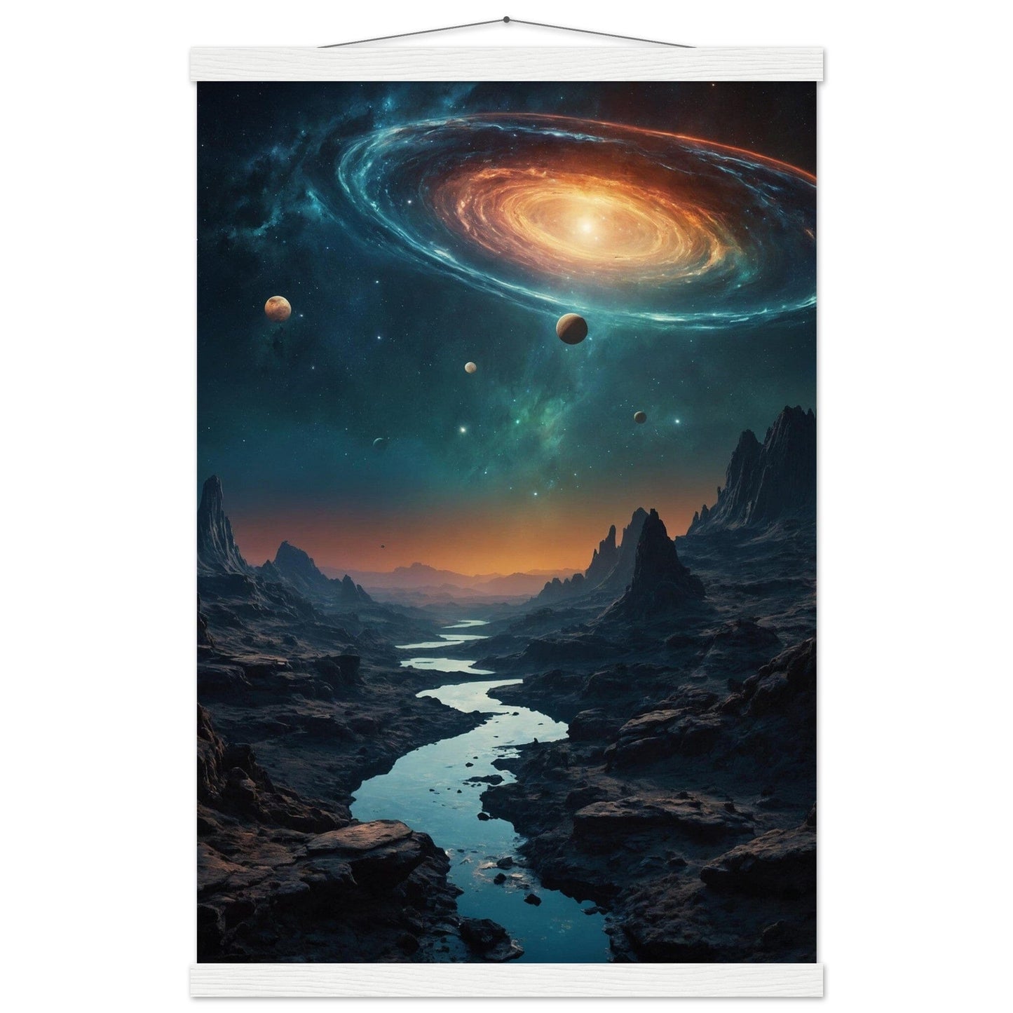 Premium Matte Paper Poster with Hanger - Minimalistische Kunstpräsentation mit Holzhänger Print Material Modern Masterpieces 40x60 cm / 16x24″ White wall hanger 