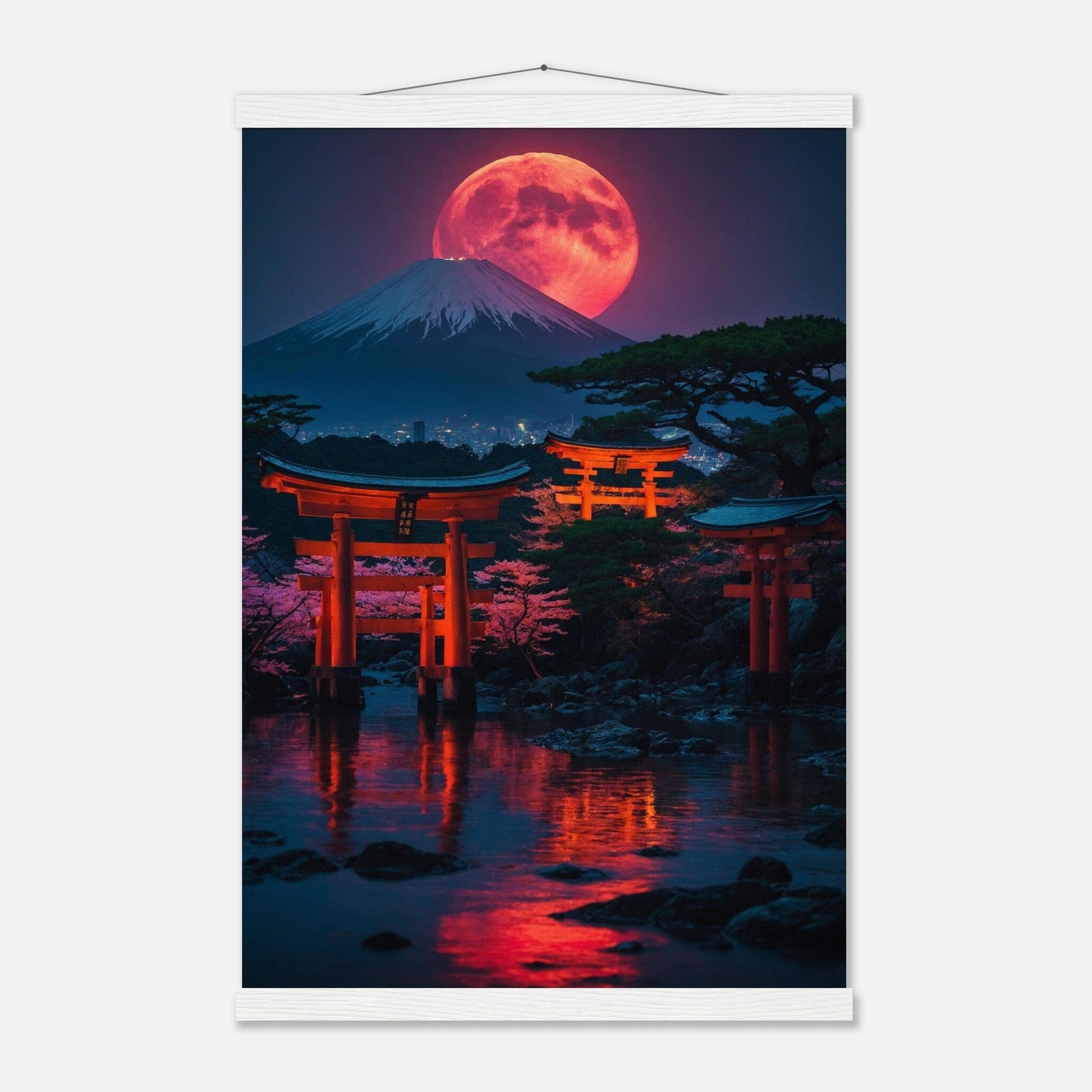 Premium Matte Paper Poster with Hanger - Minimalistische Kunstpräsentation mit Holzhänger Print Material Modern Masterpieces 40x60 cm / 16x24″ White wall hanger 