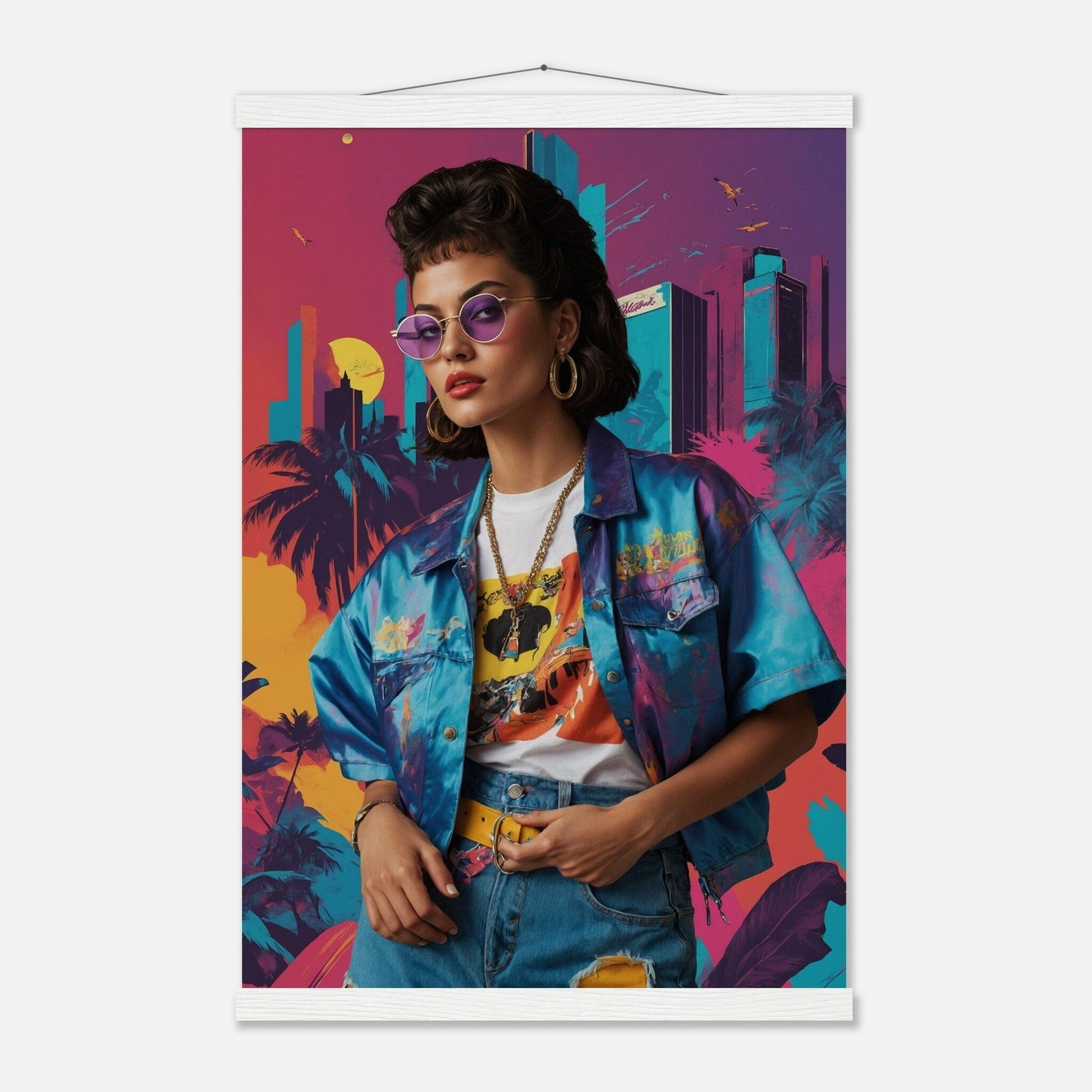Premium Matte Paper Poster with Hanger - Minimalistische Kunstpräsentation mit Holzhänger Print Material Modern Masterpieces 40x60 cm / 16x24″ White wall hanger 