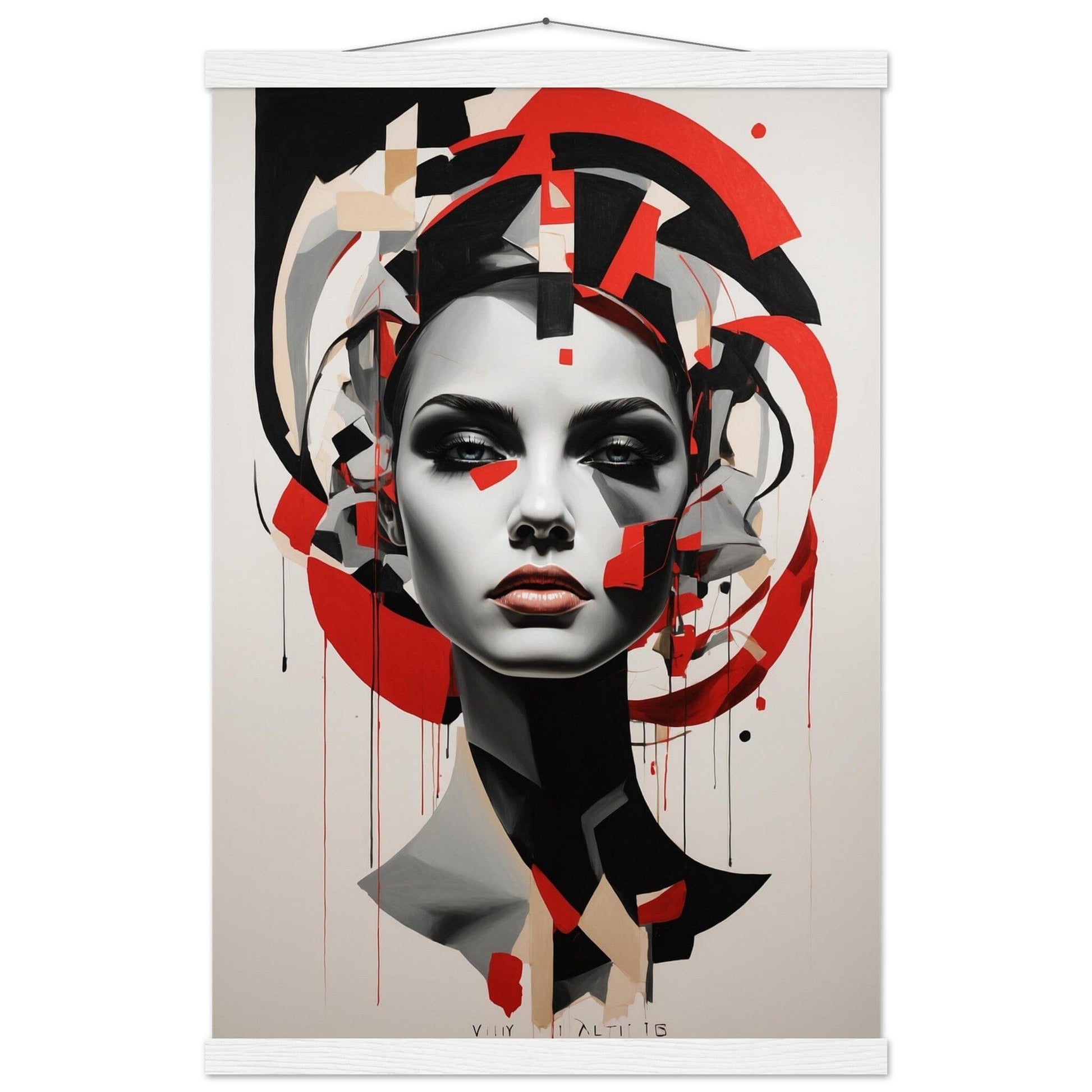 Premium Matte Paper Poster with Hanger - Minimalistische Kunstpräsentation mit Holzhänger Print Material Modern Masterpieces 40x60 cm / 16x24″ White wall hanger 